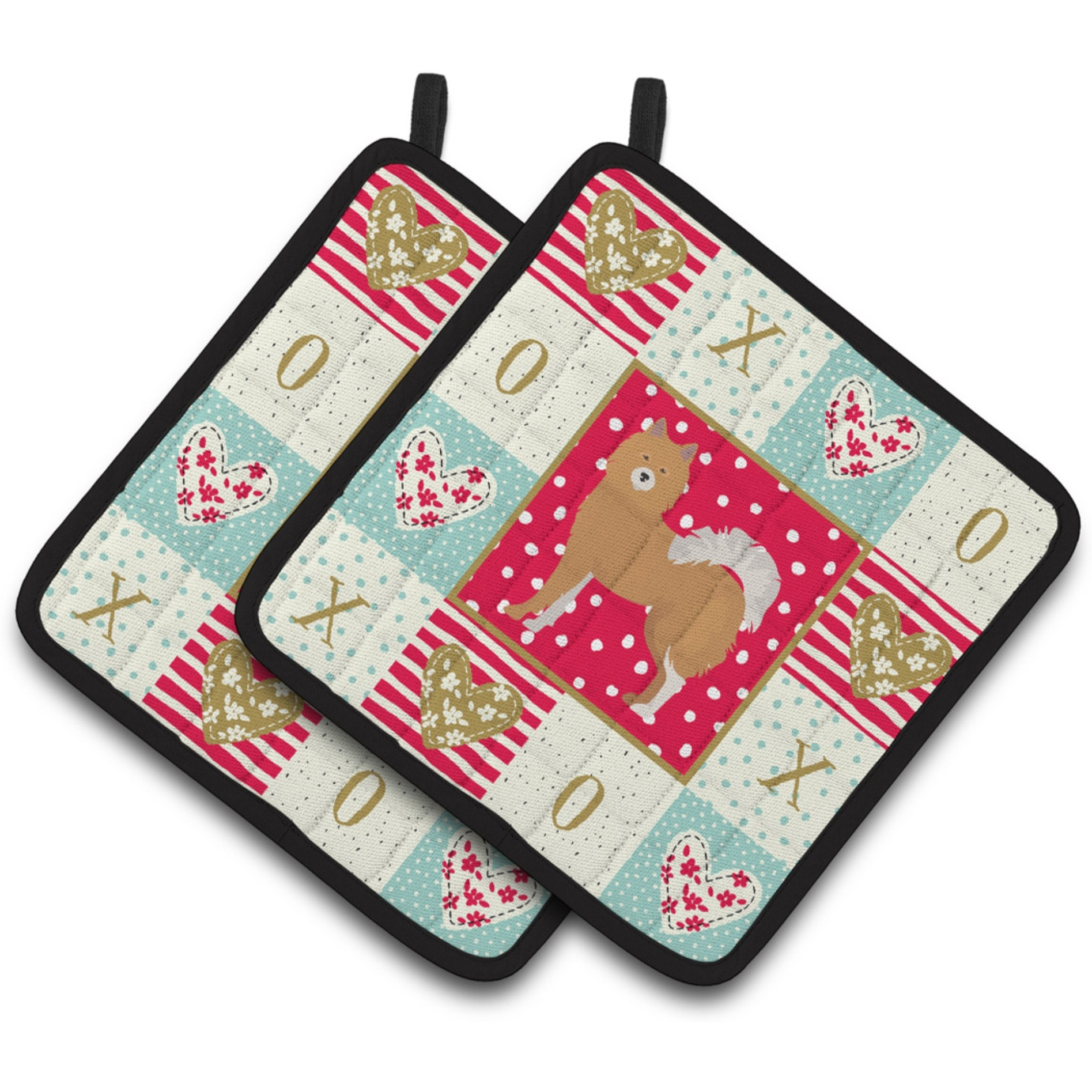 &quotCaroline's Treasures CK5828PTHD Elo Dog 1 Love Pair of Pot Holders potholders, Multicolor"