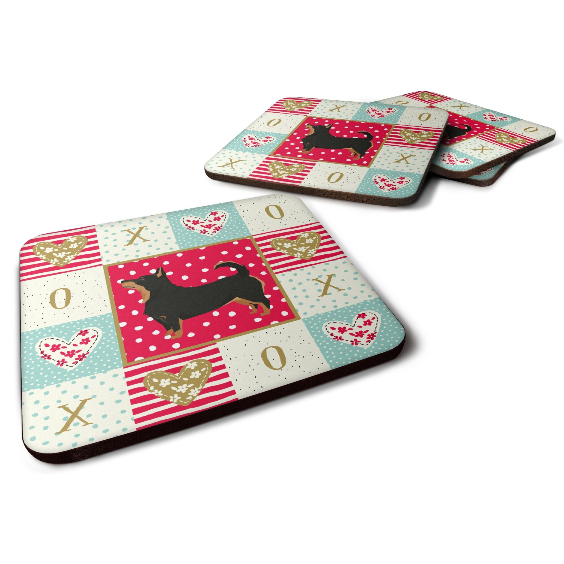 &quotCaroline's Treasures CK5940FC Lancashire Terrier Love Foam Set of 4 coasters, Multicolor"