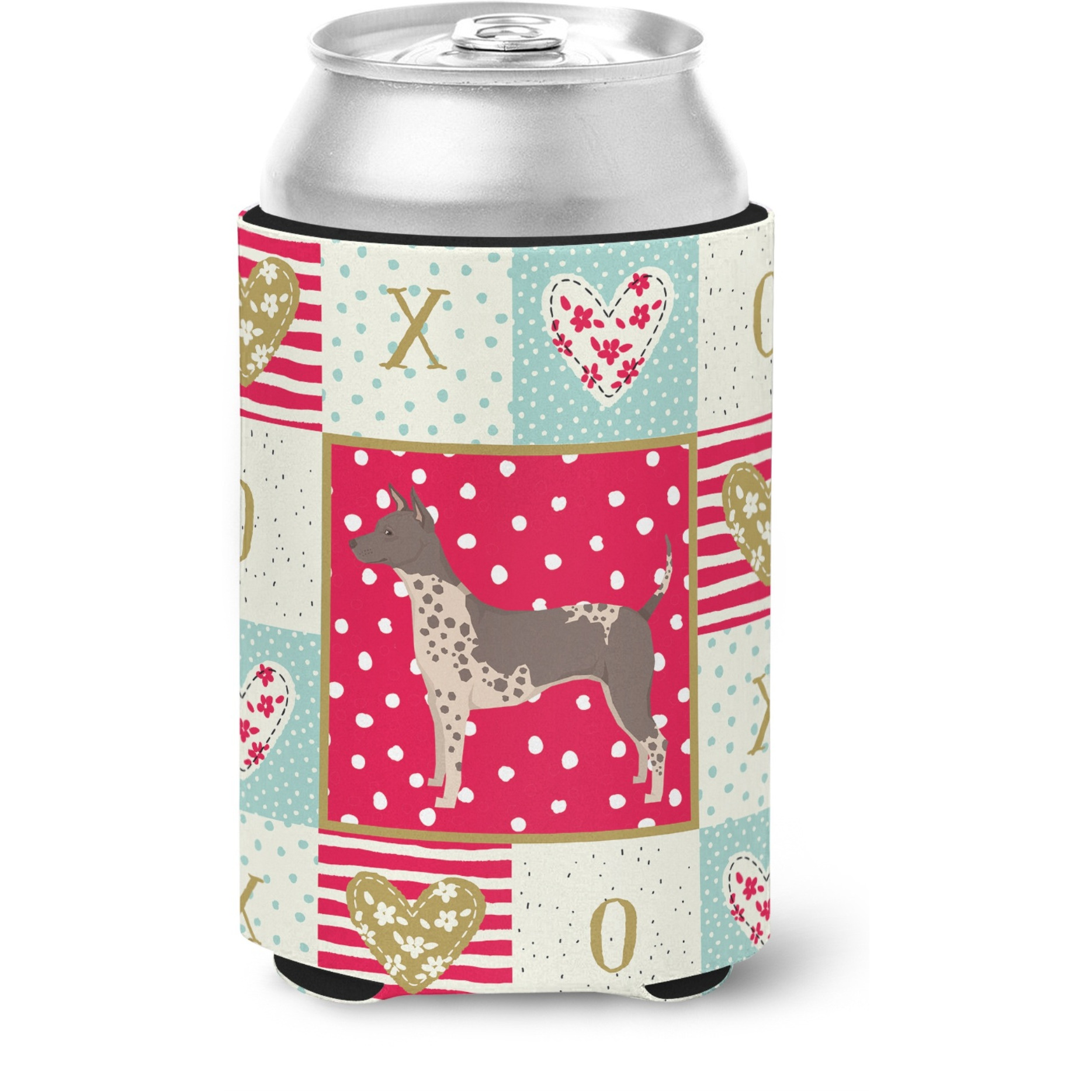 &quotCaroline's Treasures CK5904CC American Hairless Terrier Love Can or Bottle Hugger cold-beverage-koozies, Multicolor"