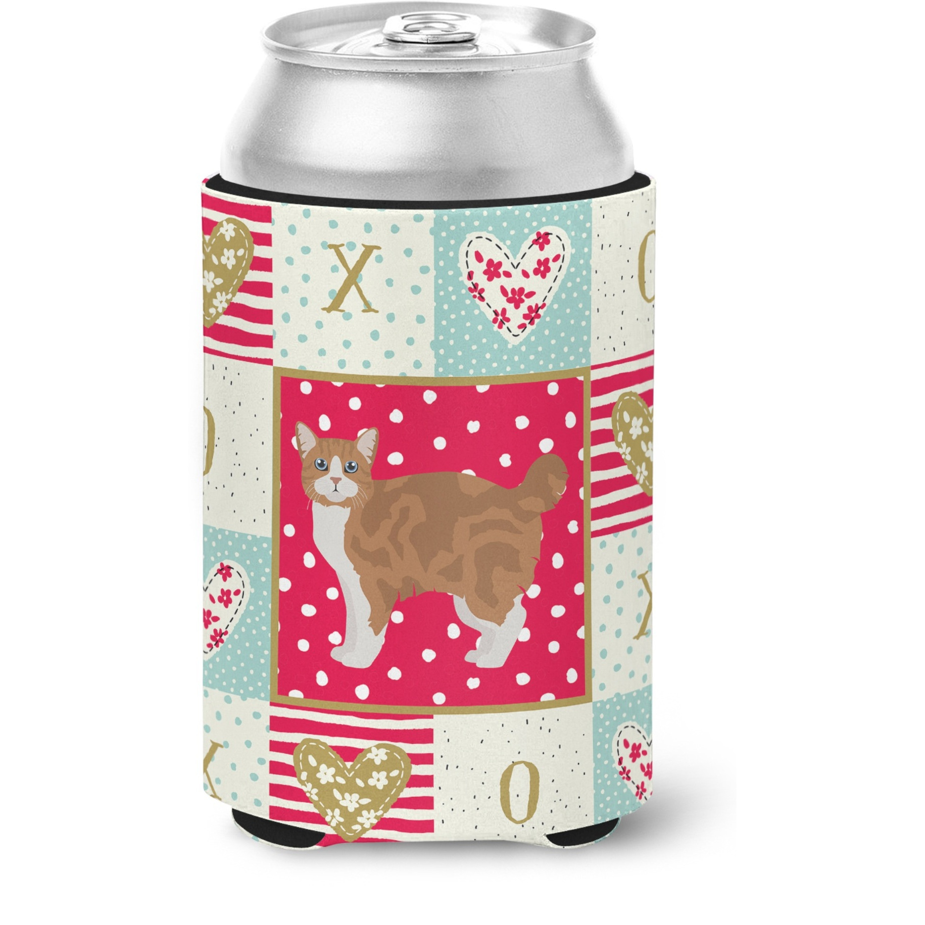 &quotCaroline's Treasures CK5647CC Manx 2 Cat Love Can or Bottle Hugger cold-beverage-koozies, Multicolor"