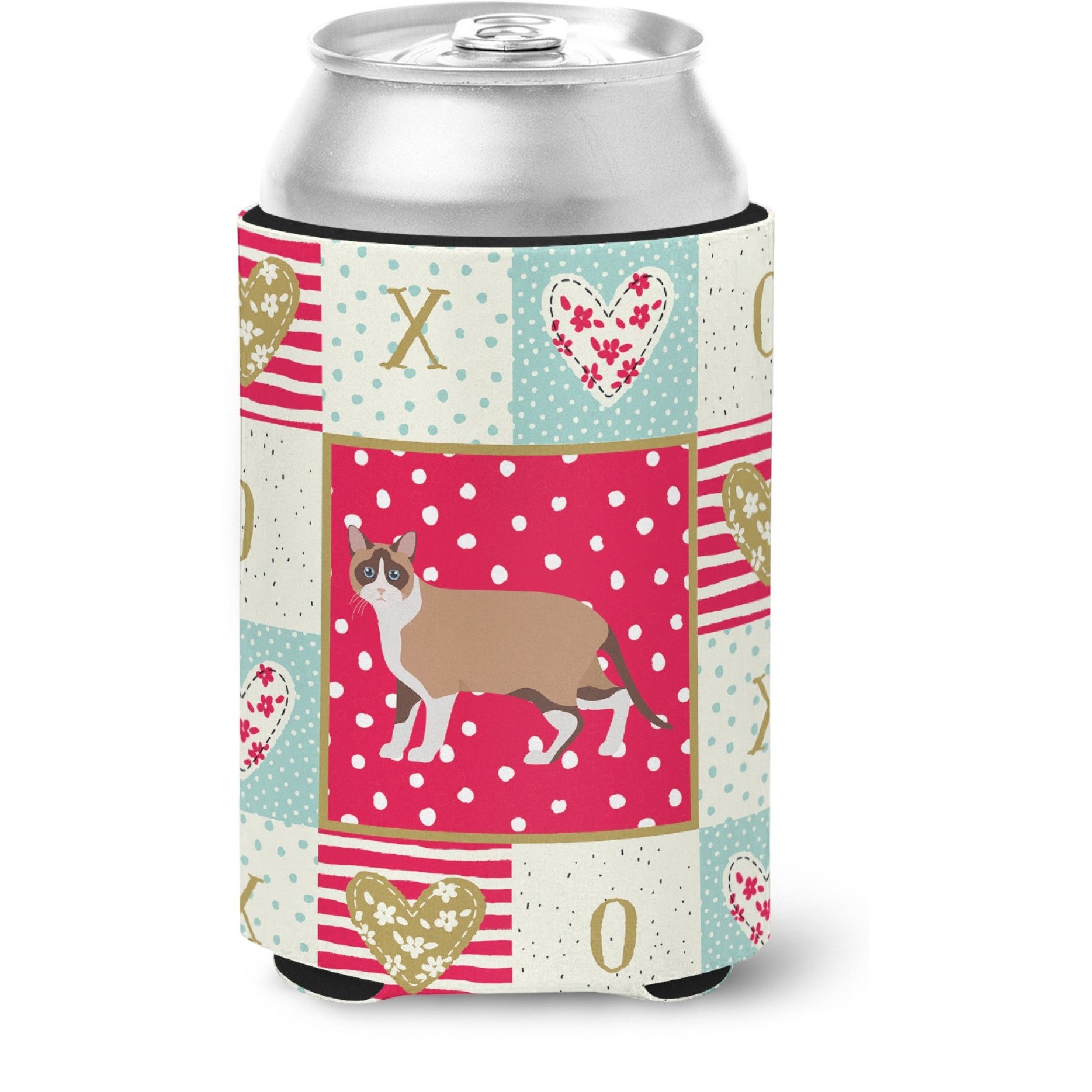 &quotCaroline's Treasures CK5713CC Snowshoe Cat Love Can or Bottle Hugger cold-beverage-koozies, Multicolor"