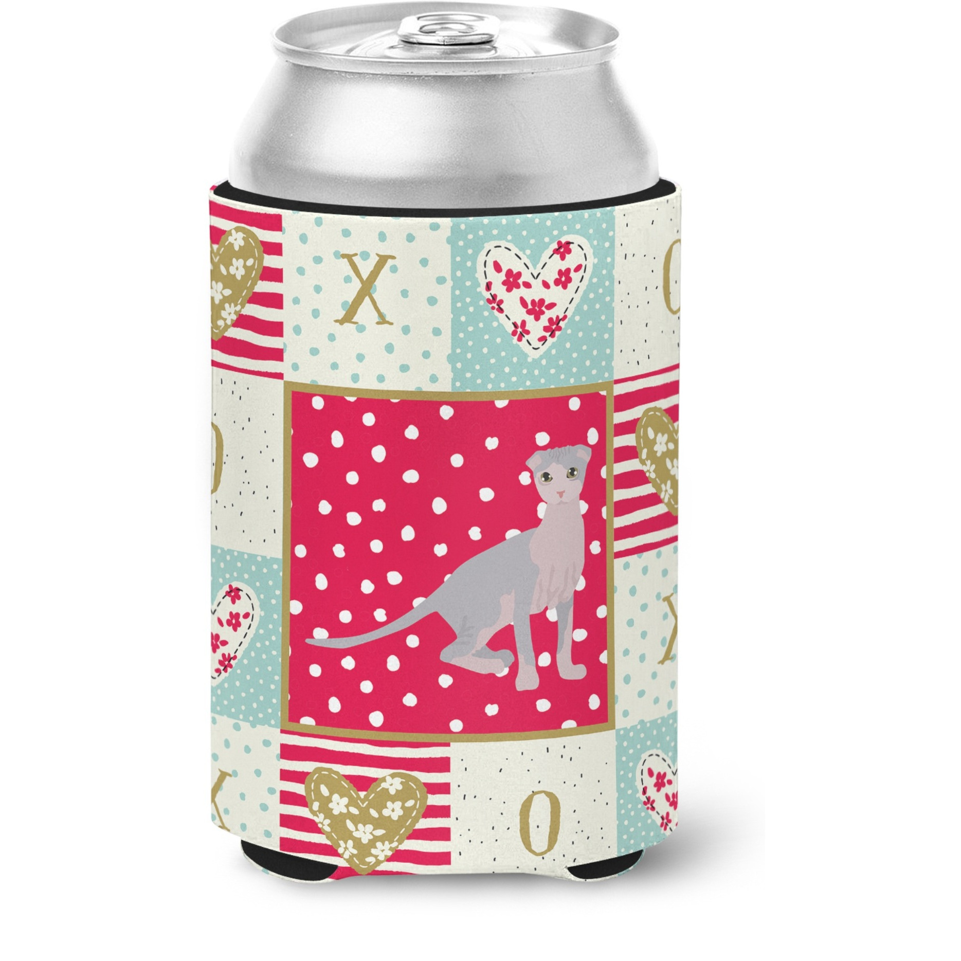 &quotCaroline's Treasures CK5803CC Ukrainian Levkoy Cat Love Can or Bottle Hugger cold-beverage-koozies, Multicolor"