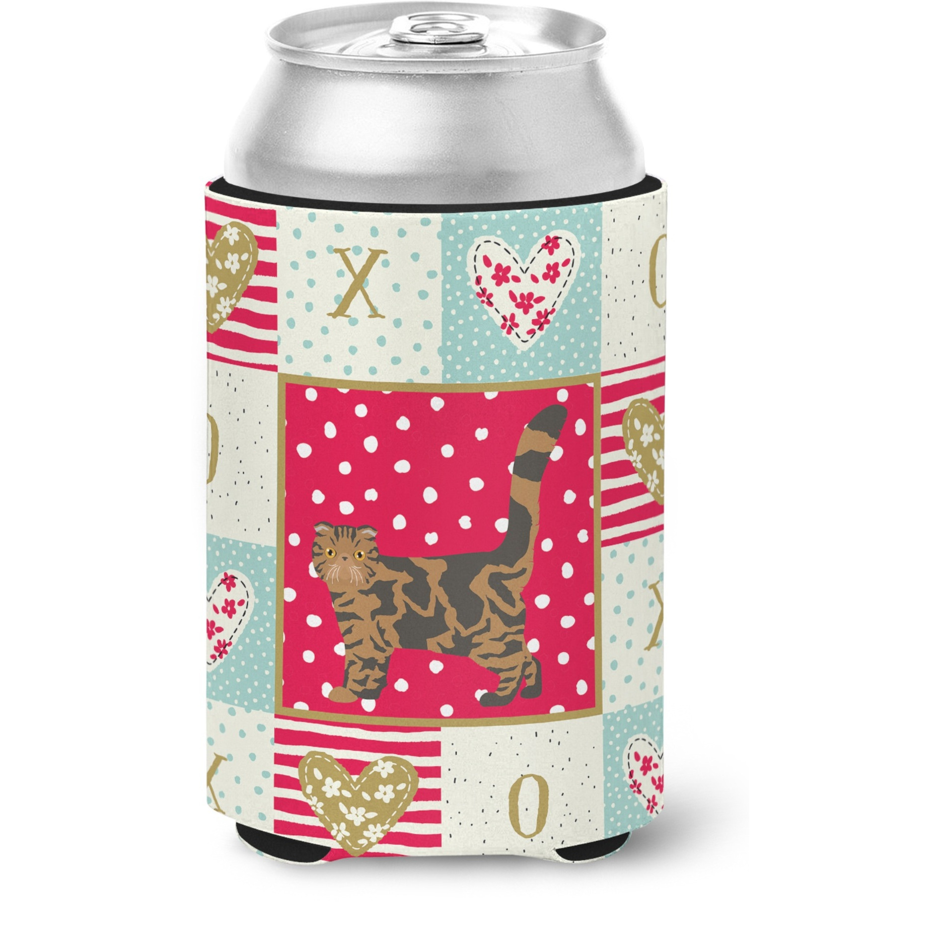 &quotCaroline's Treasures CK5619CC Foldex Exotic Fold 2 Cat Love Can or Bottle Hugger cold-beverage-koozies, Multicolor"