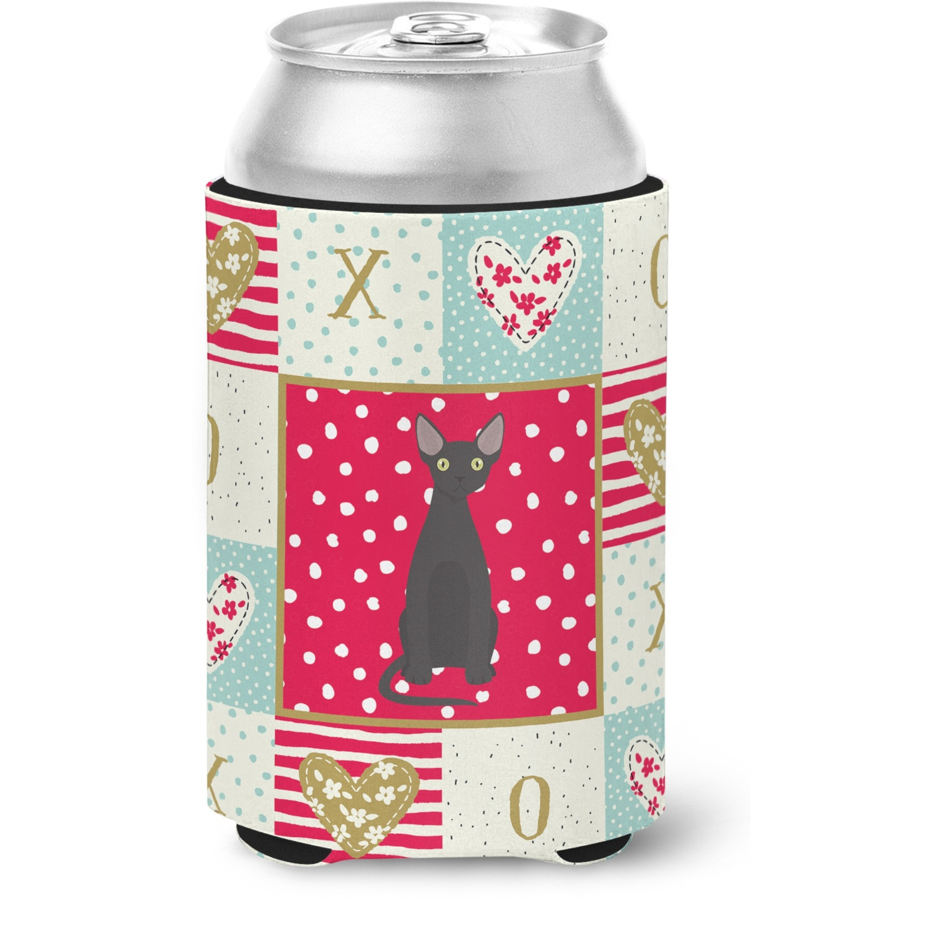 Carolines Treasures CK5758CC Devon Rex 3 Cat Love Can or Bottle Hugger cold-beverage-koozies, Multicolor