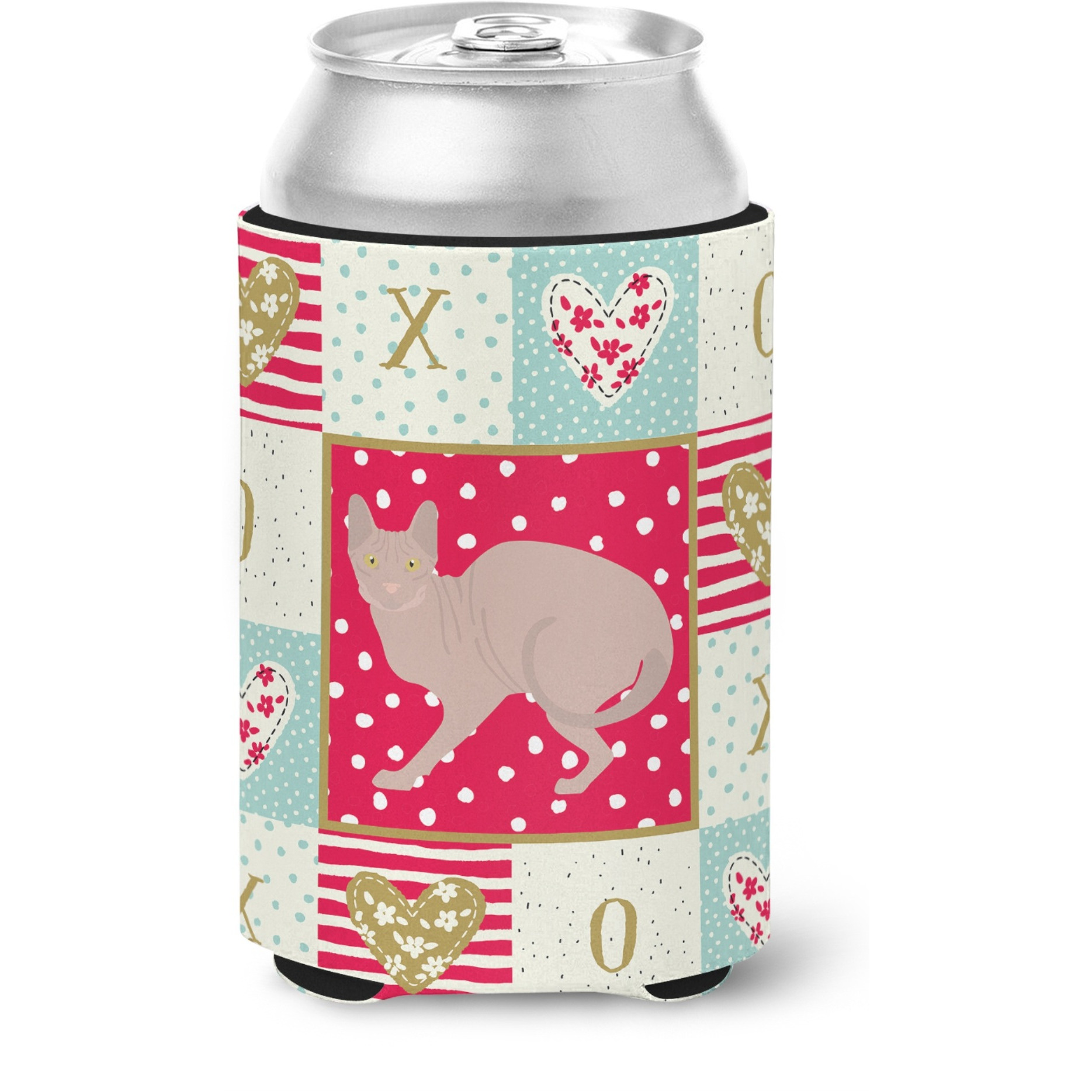 &quotCaroline's Treasures CK5600CC Don Sphynx 3 Cat Love Can or Bottle Hugger cold-beverage-koozies, Multicolor"