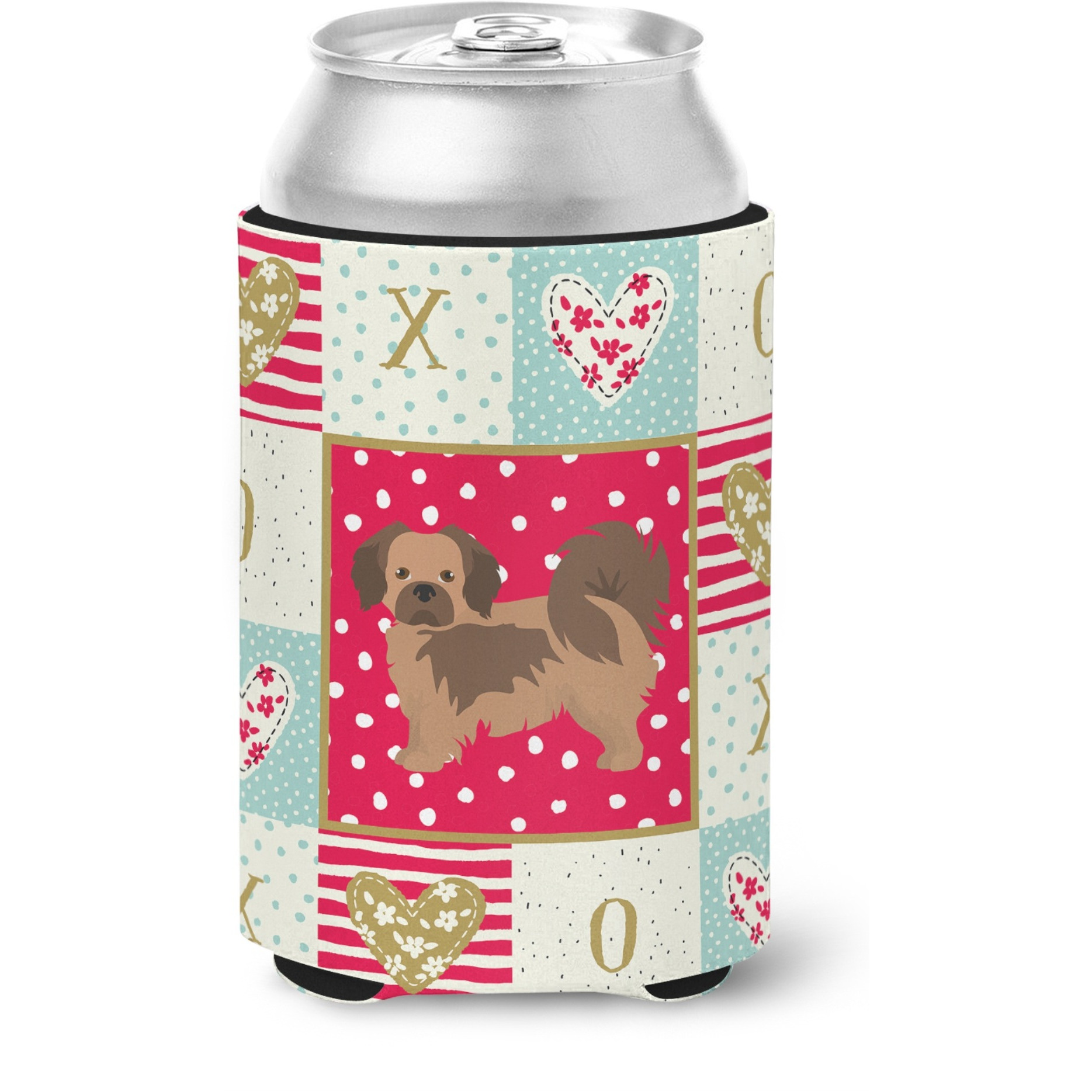 &quotCaroline's Treasures CK5897CC Tibetan Spaniel Love Can or Bottle Hugger cold-beverage-koozies, Multicolor"