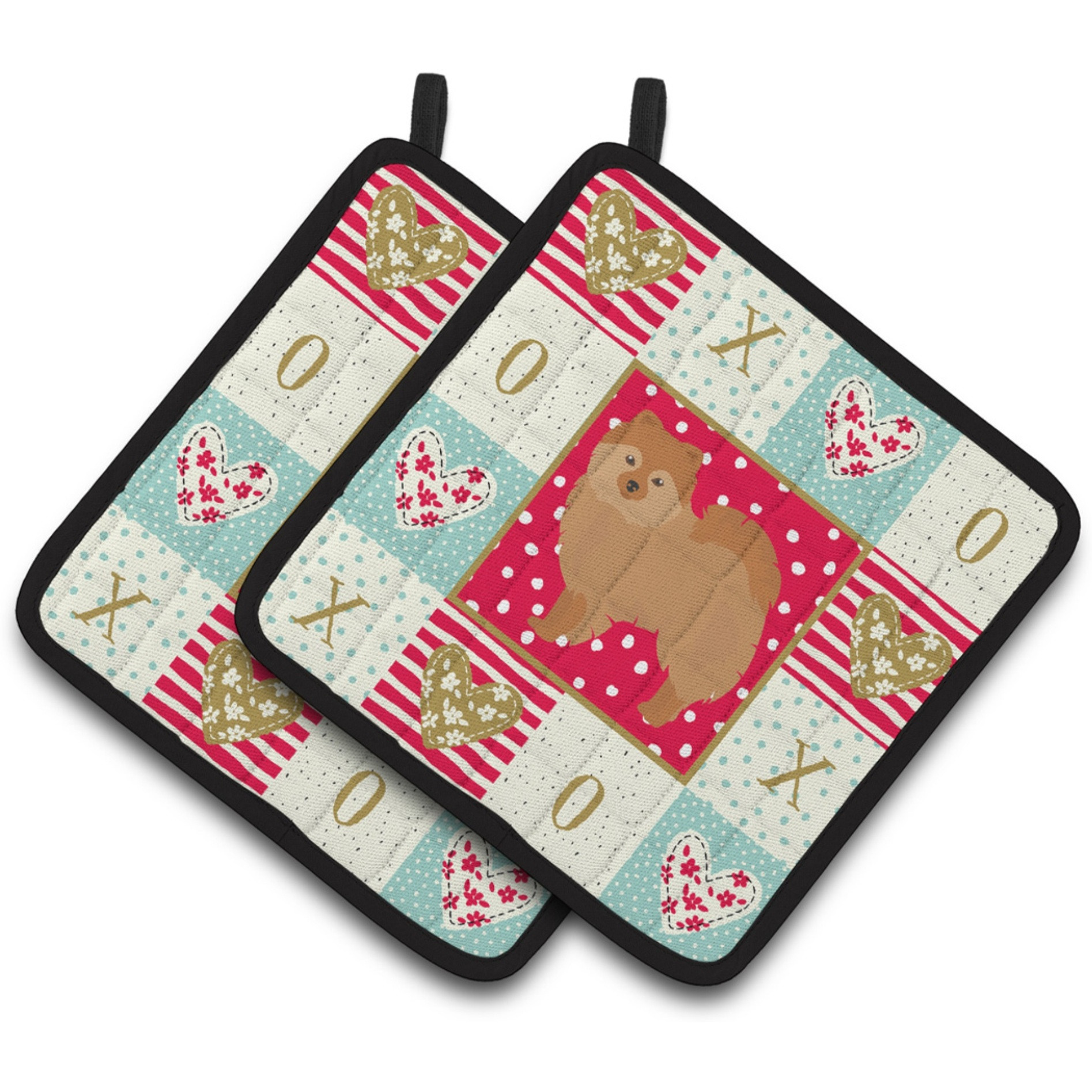 &quotCaroline's Treasures CK5838PTHD German Spitz 2 Love Pair of Pot Holders potholders, Multicolor"