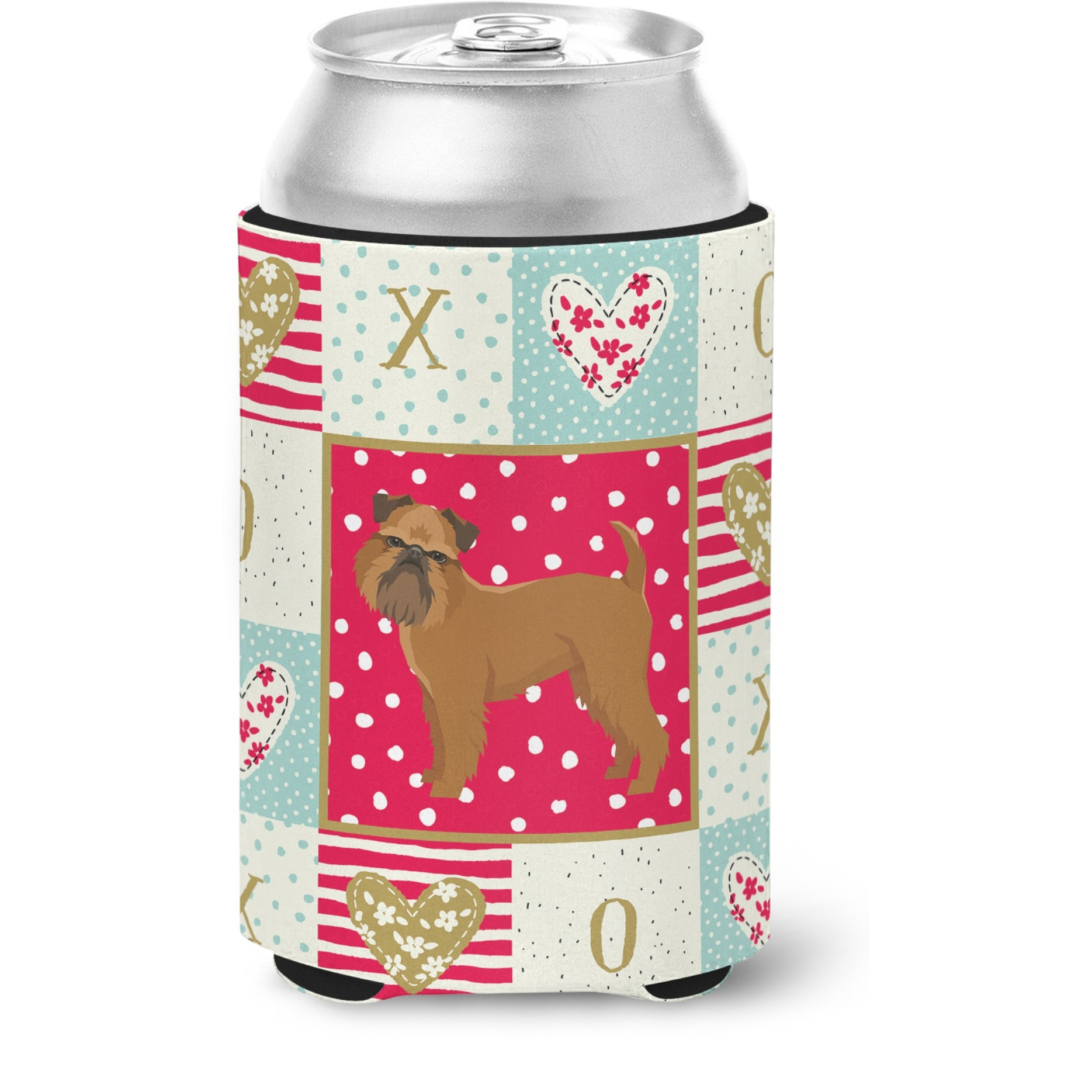 &quotCaroline's Treasures CK5934CC Brussels Griffon Love Can or Bottle Hugger cold-beverage-koozies, Multicolor"