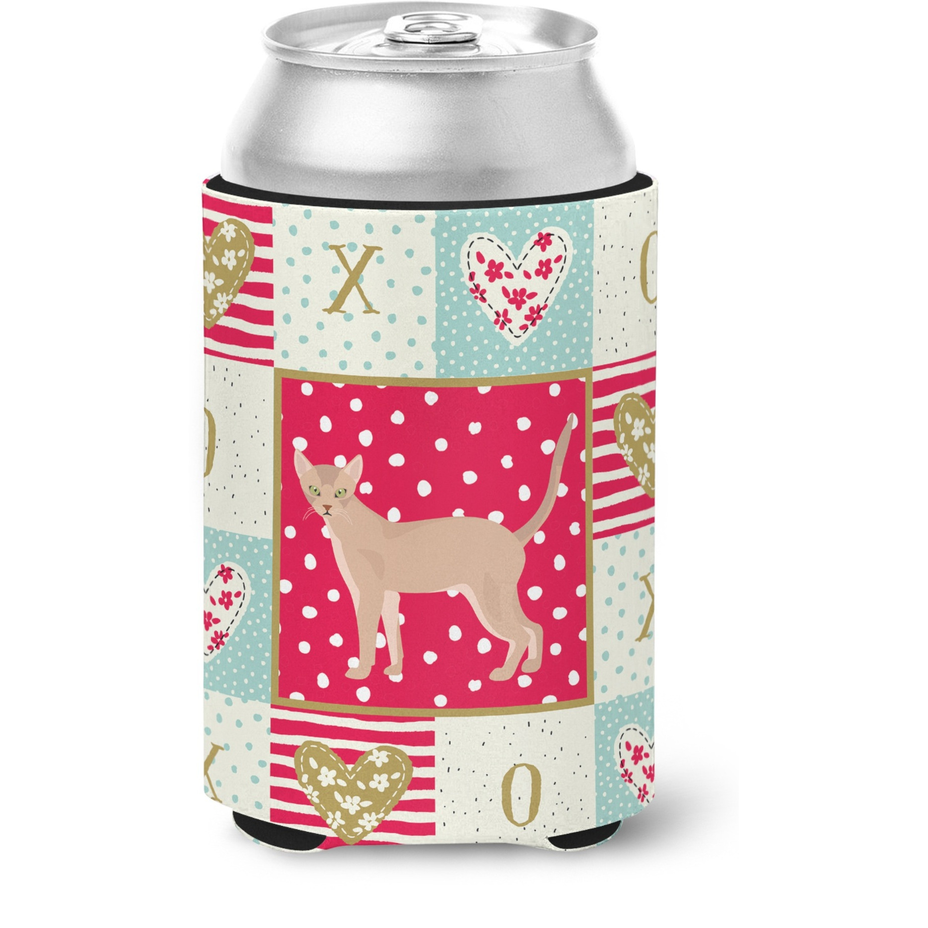 &quotCaroline's Treasures CK5540CC Fawn Abyssinian Cat Love Can or Bottle Hugger cold-beverage-koozies, Multicolor"