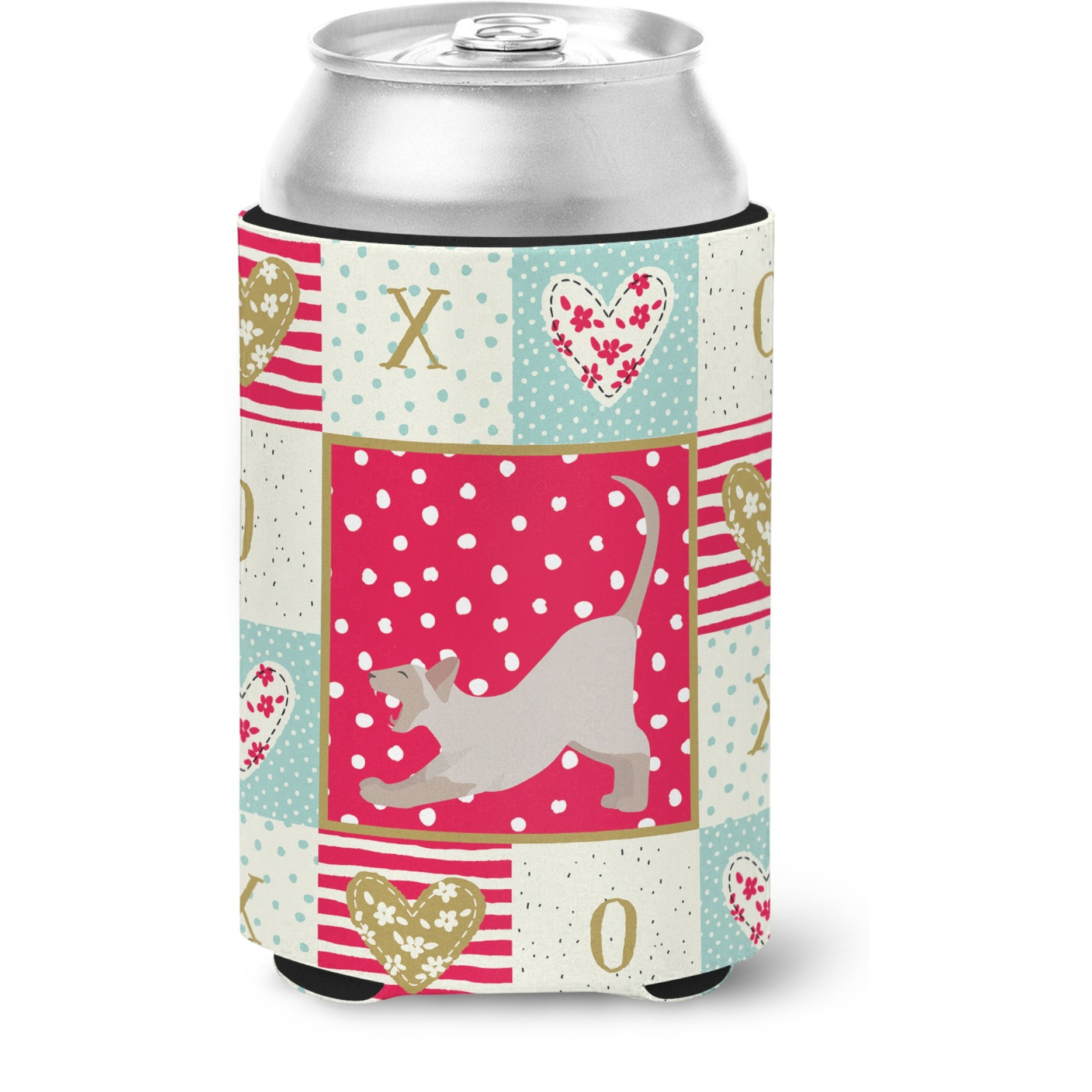 &quotCaroline's Treasures CK5798CC Thai Lilac Cat Love Can or Bottle Hugger cold-beverage-koozies, Multicolor"