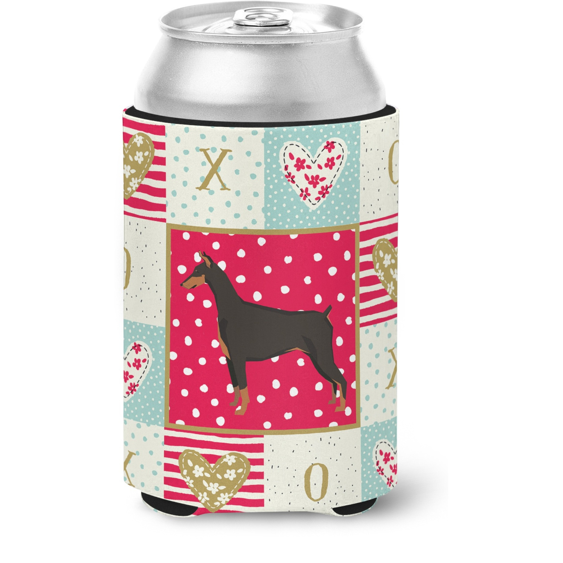 &quotCaroline's Treasures CK5925CC Doberman Pinscher Love Can or Bottle Hugger cold-beverage-koozies, Multicolor"