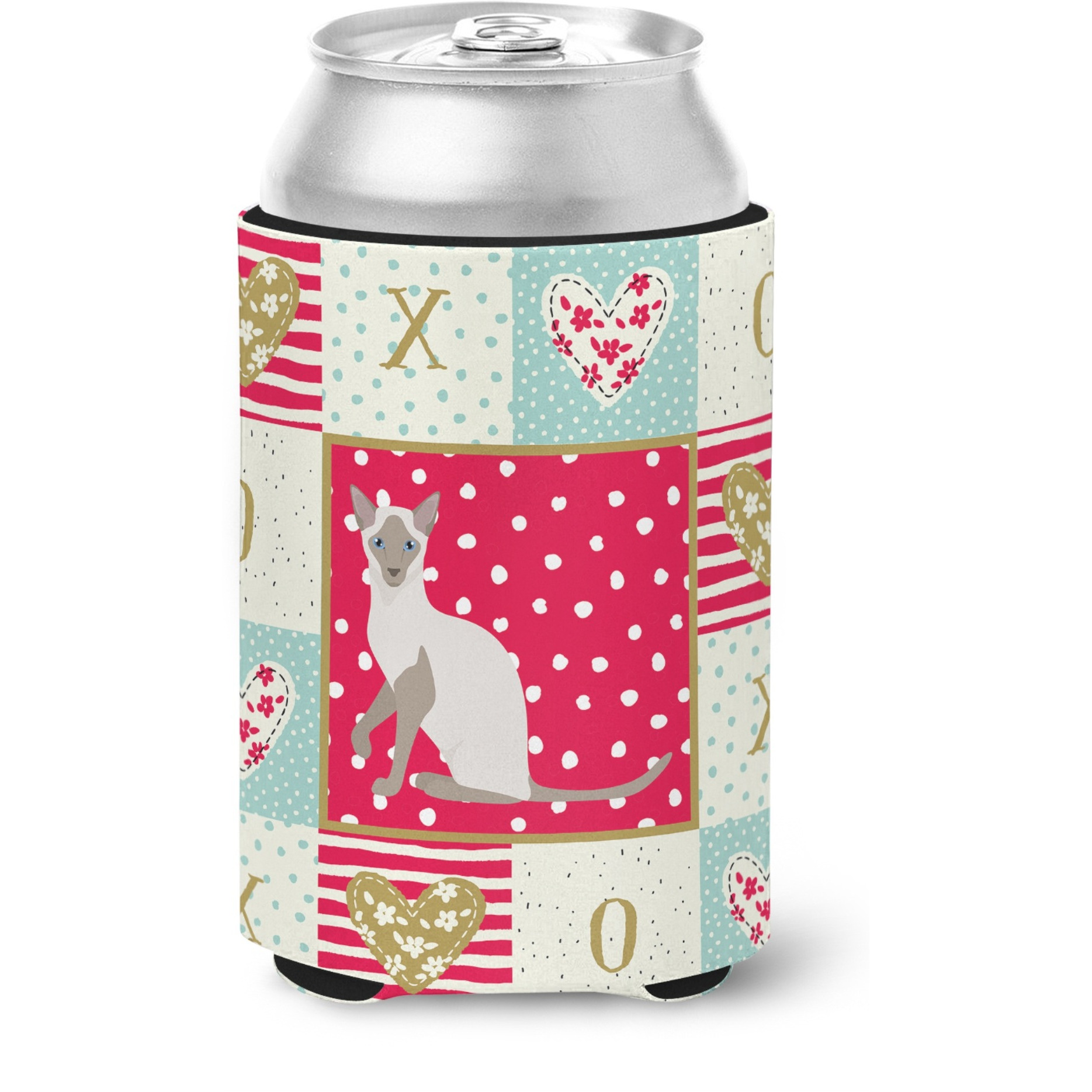&quotCaroline's Treasures CK5786CC Siamese Modern Cat Love Can or Bottle Hugger cold-beverage-koozies, Multicolor"