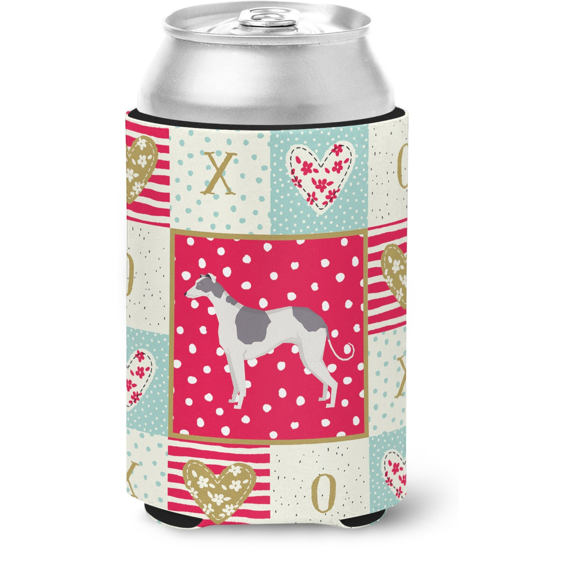 &quotCaroline's Treasures CK5933CC Greyhound Love Can or Bottle Hugger cold-beverage-koozies, Multicolor"