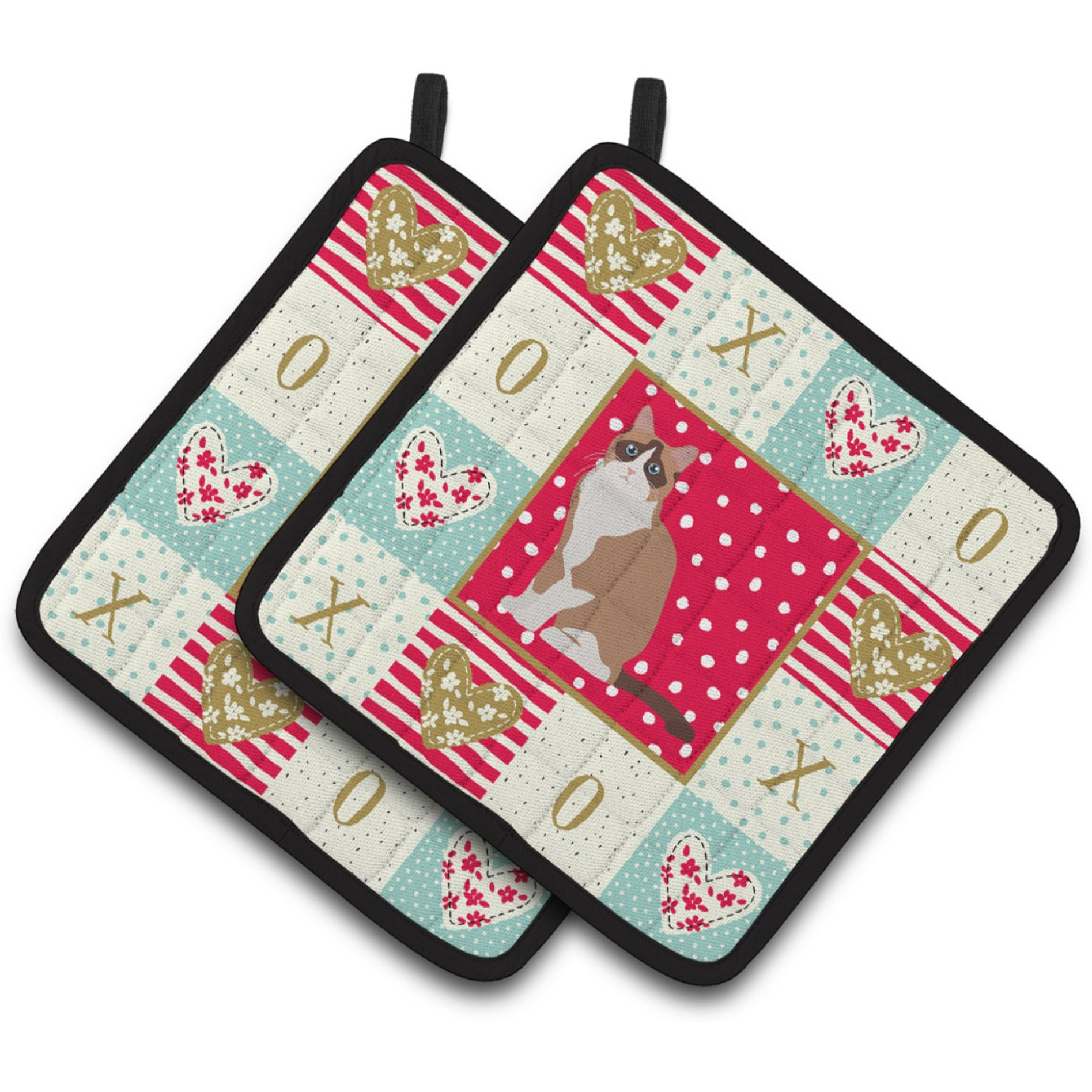 &quotCaroline's Treasures CK5792PTHD Snowshoe 2 Cat Love Pair of Pot Holders potholders, Multicolor"