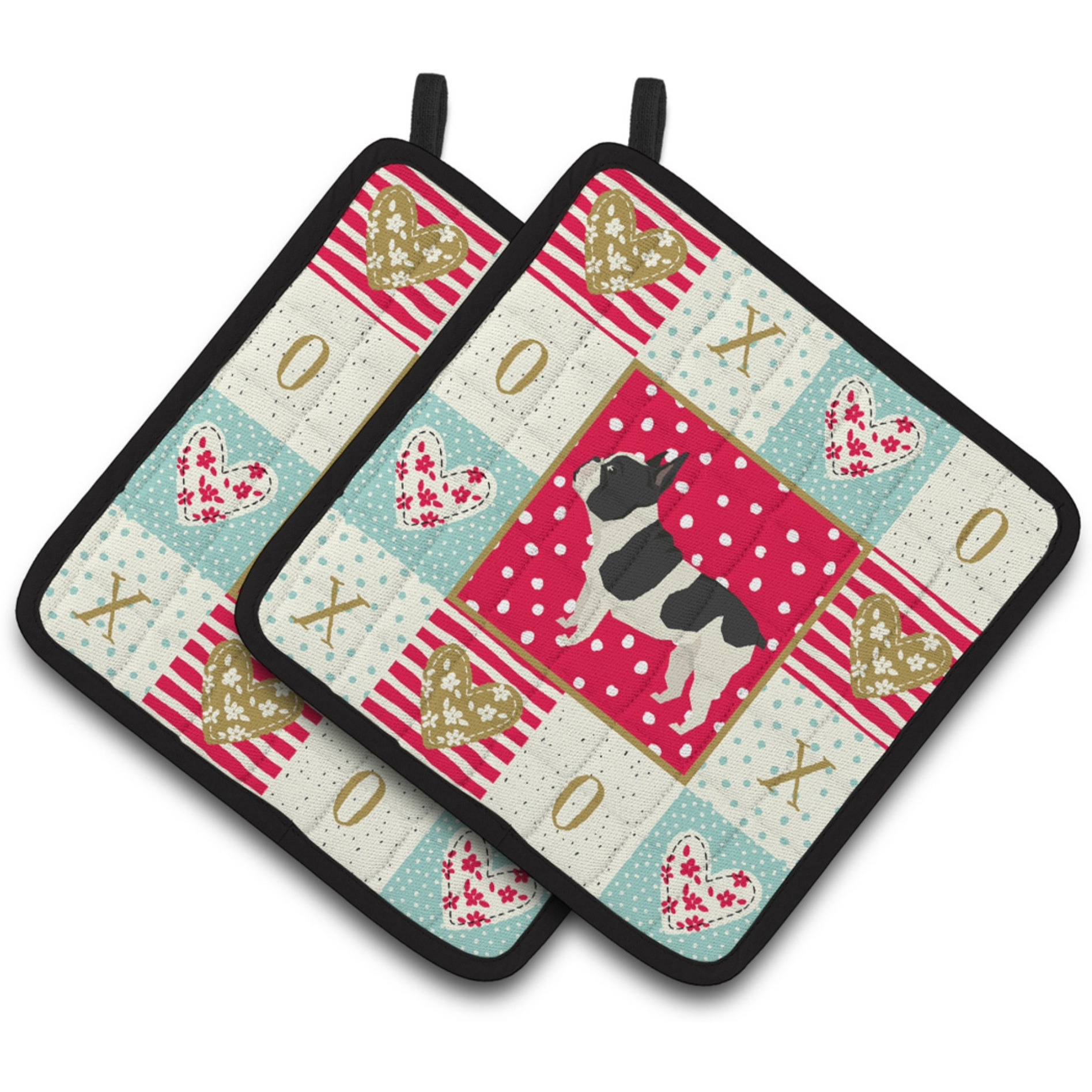 &quotCaroline's Treasures CK5929PTHD French Bulldog Love Pair of Pot Holders potholders, Multicolor"