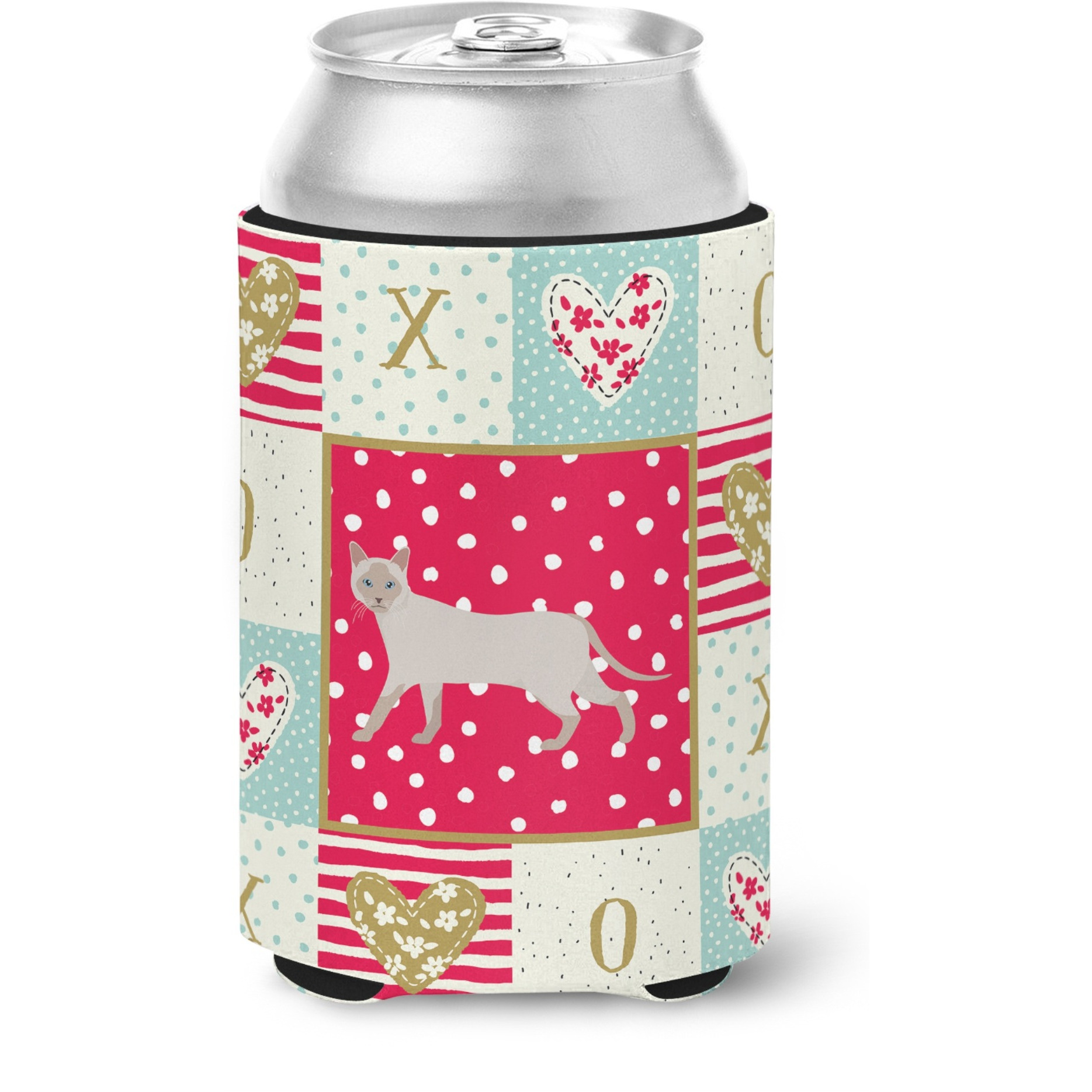 &quotCaroline's Treasures CK5721CC Thai Lilac Cat Love Can or Bottle Hugger cold-beverage-koozies, Multicolor"