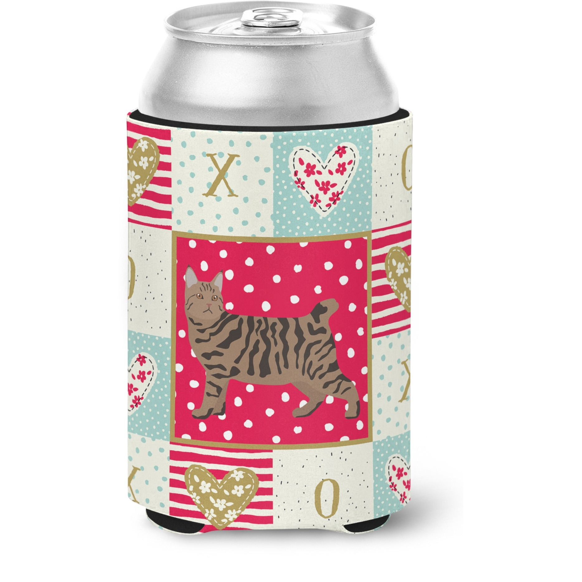 &quotCaroline's Treasures CK5680CC Pixie Bob 3 Cat Love Can or Bottle Hugger cold-beverage-koozies, Multicolor"
