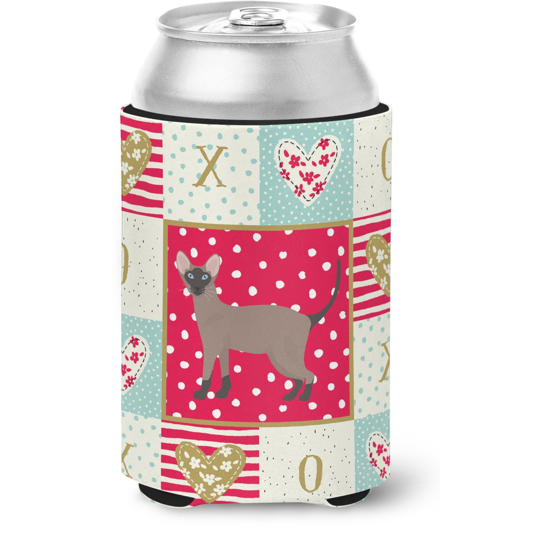 &quotCaroline's Treasures CK5664CC Oriental Bicolor Cat Love Can or Bottle Hugger cold-beverage-koozies, Multicolor"