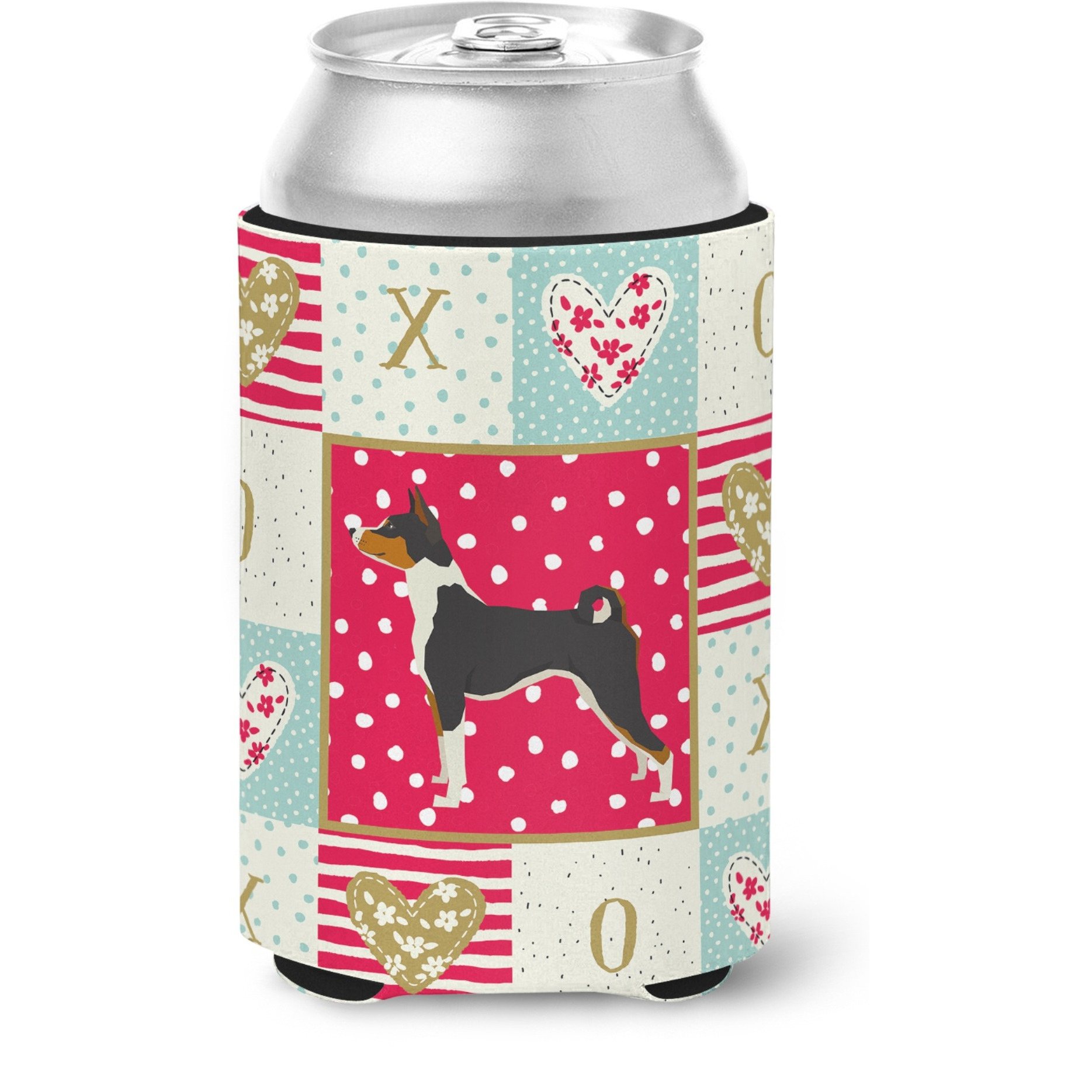 &quotCaroline's Treasures CK5907CC Basenji Love Can or Bottle Hugger cold-beverage-koozies, Multicolor"
