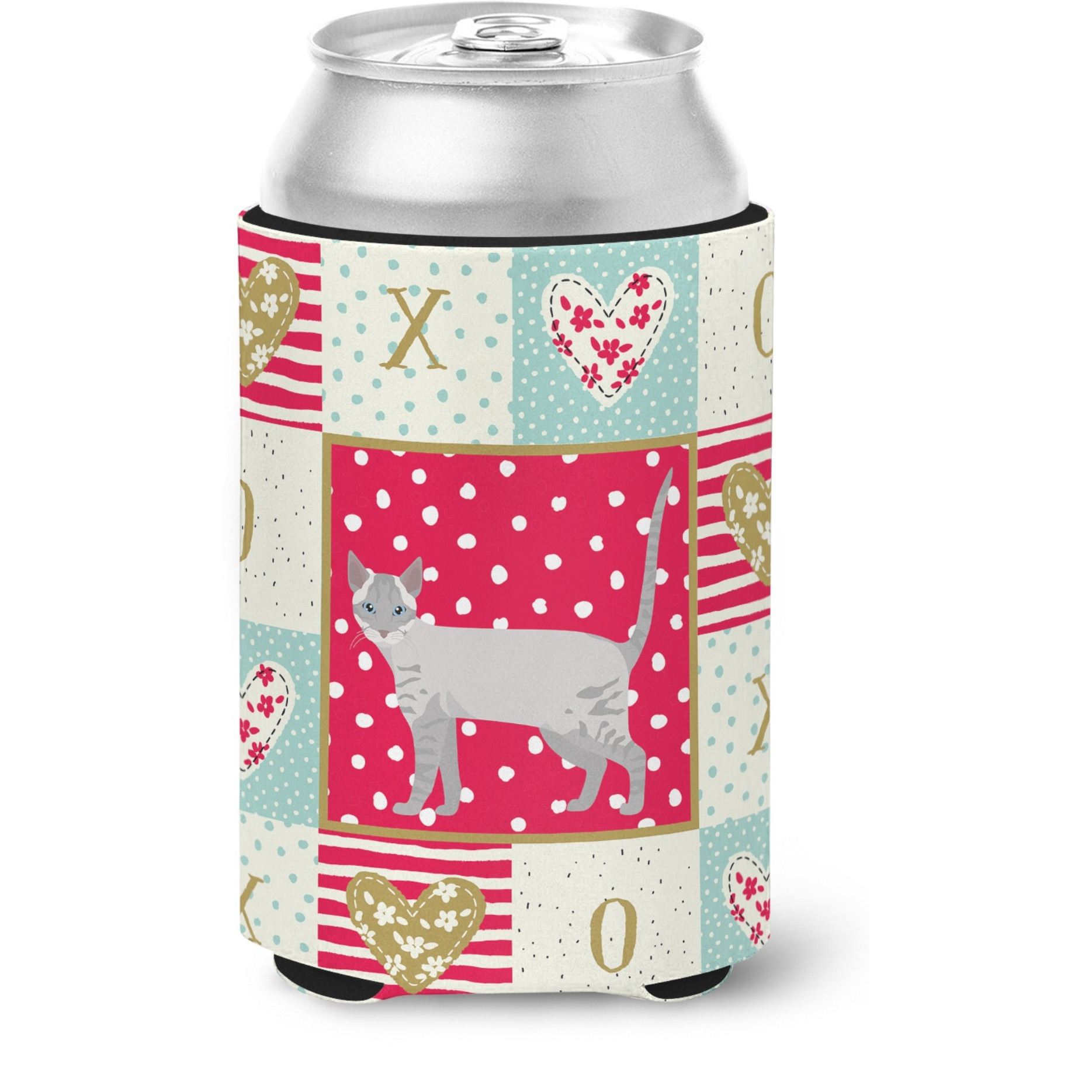 &quotCaroline's Treasures CK5661CC Ojos Azules Cat Love Can or Bottle Hugger cold-beverage-koozies, Multicolor"