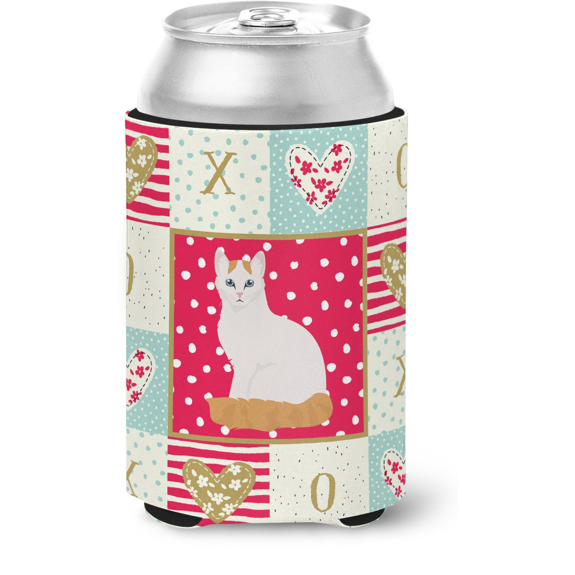 &quotCaroline's Treasures CK5802CC Turkish Van Cat Love Can or Bottle Hugger cold-beverage-koozies, Multicolor"