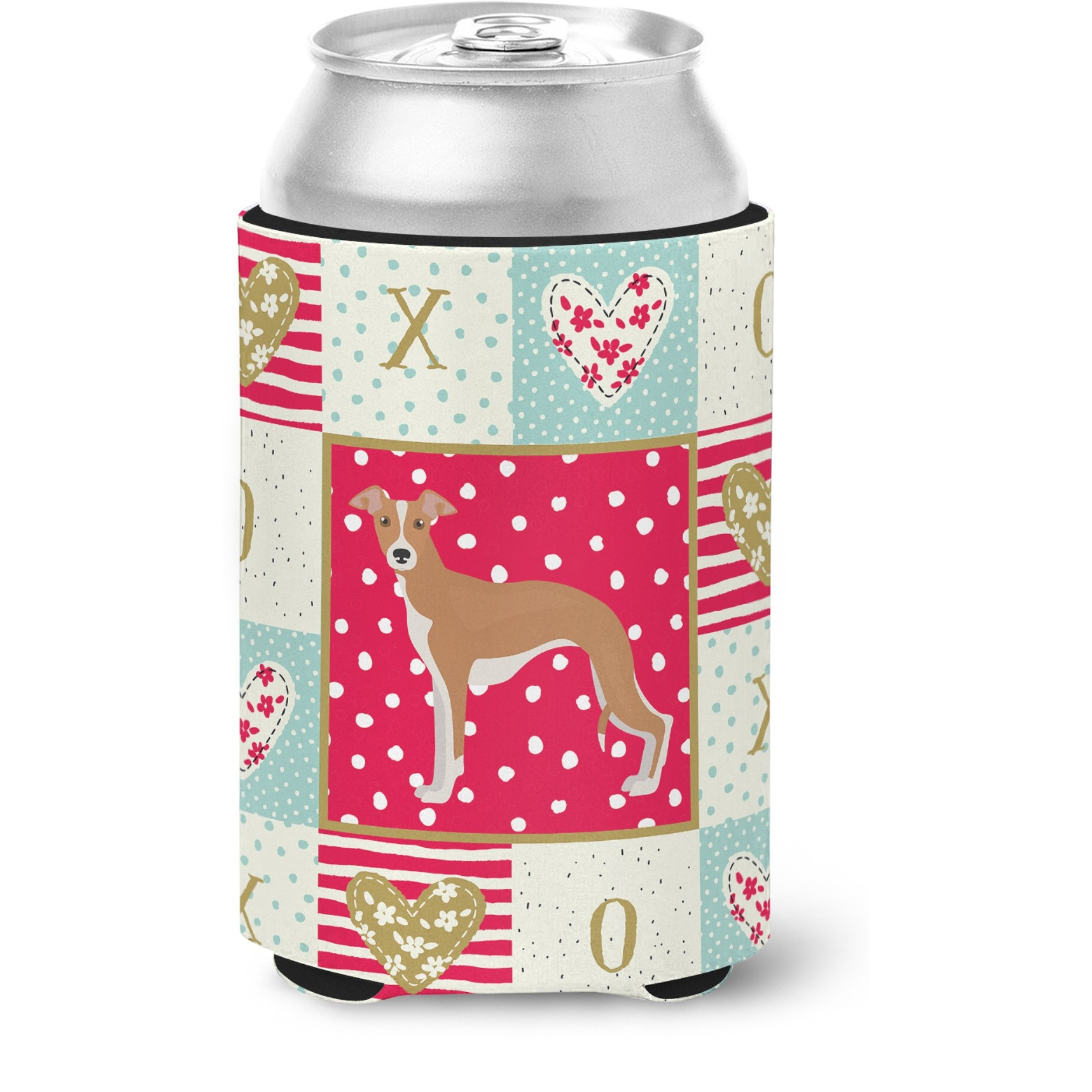 &quotCaroline's Treasures CK5846CC Italian Greyhound 2 Love Can or Bottle Hugger cold-beverage-koozies, Multicolor"