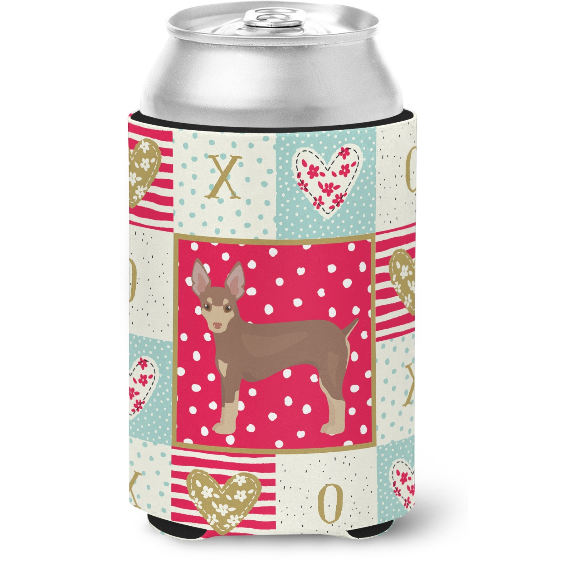 &quotCaroline's Treasures CK5866CC Miniature Fox Terrier Love Can or Bottle Hugger cold-beverage-koozies, Multicolor"