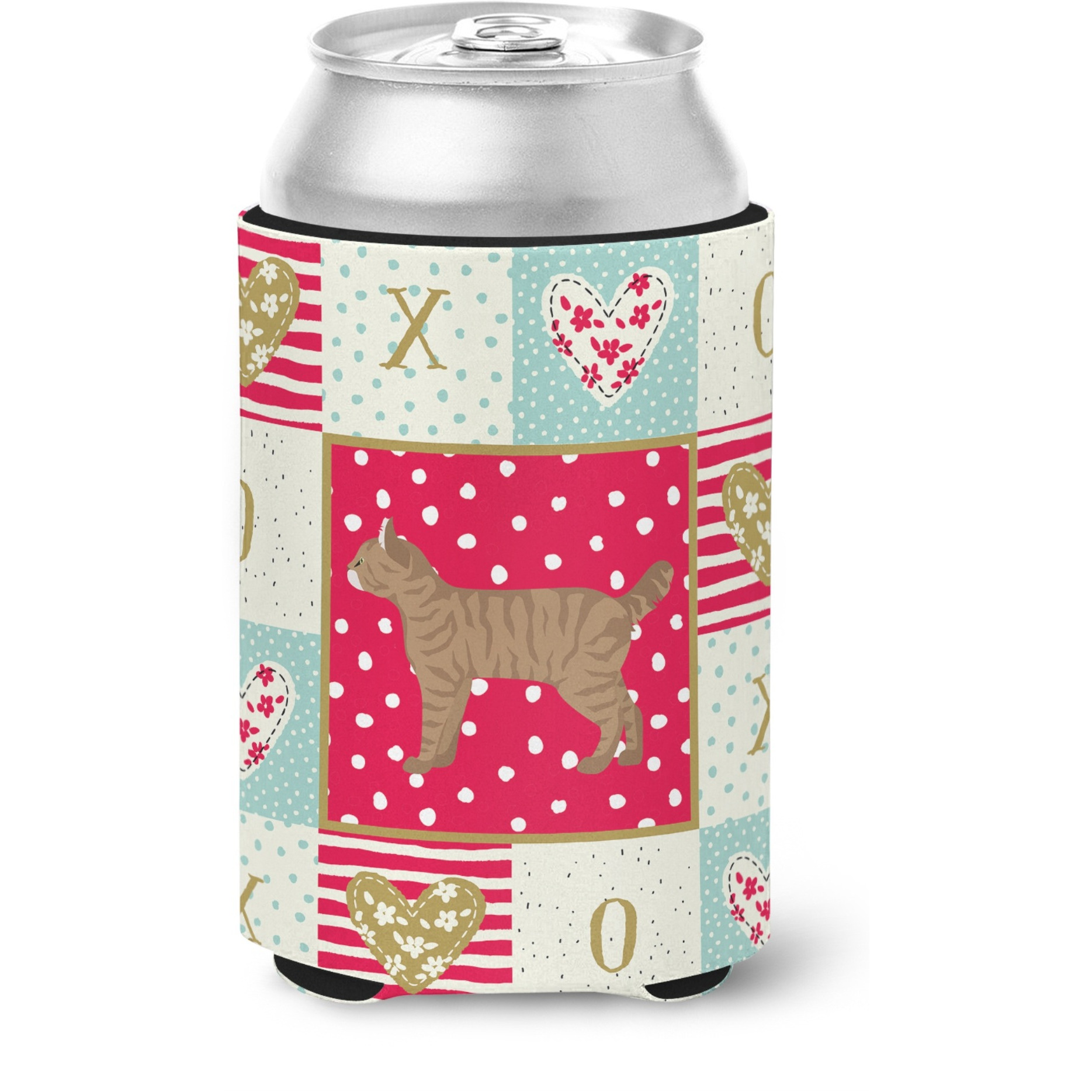 &quotCaroline's Treasures CK5624CC Highlander Lynx 1 Cat Love Can or Bottle Hugger cold-beverage-koozies, Multicolor"