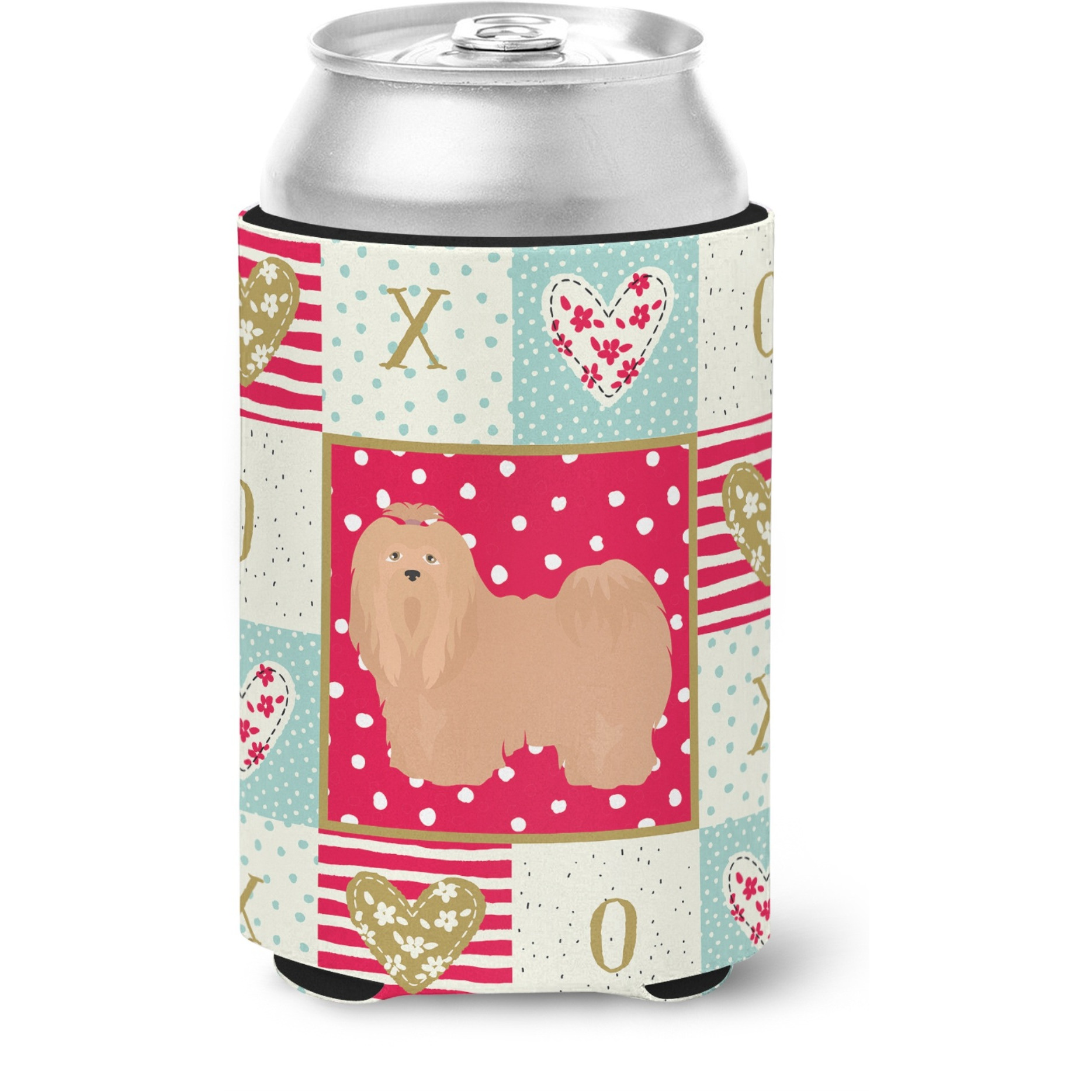 &quotCaroline's Treasures CK5856CC Lhasa Apso 1 Love Can or Bottle Hugger cold-beverage-koozies, Multicolor"
