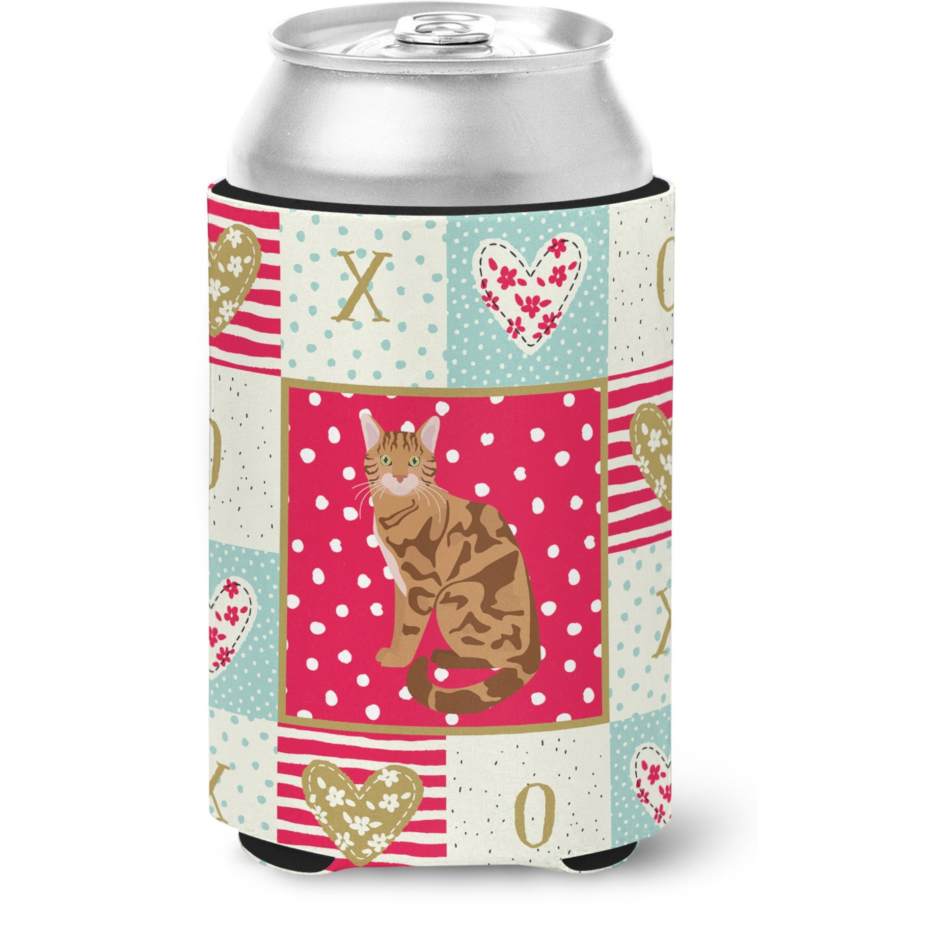 &quotCaroline's Treasures CK5741CC Bengal Cat Love Can or Bottle Hugger cold-beverage-koozies, Multicolor"