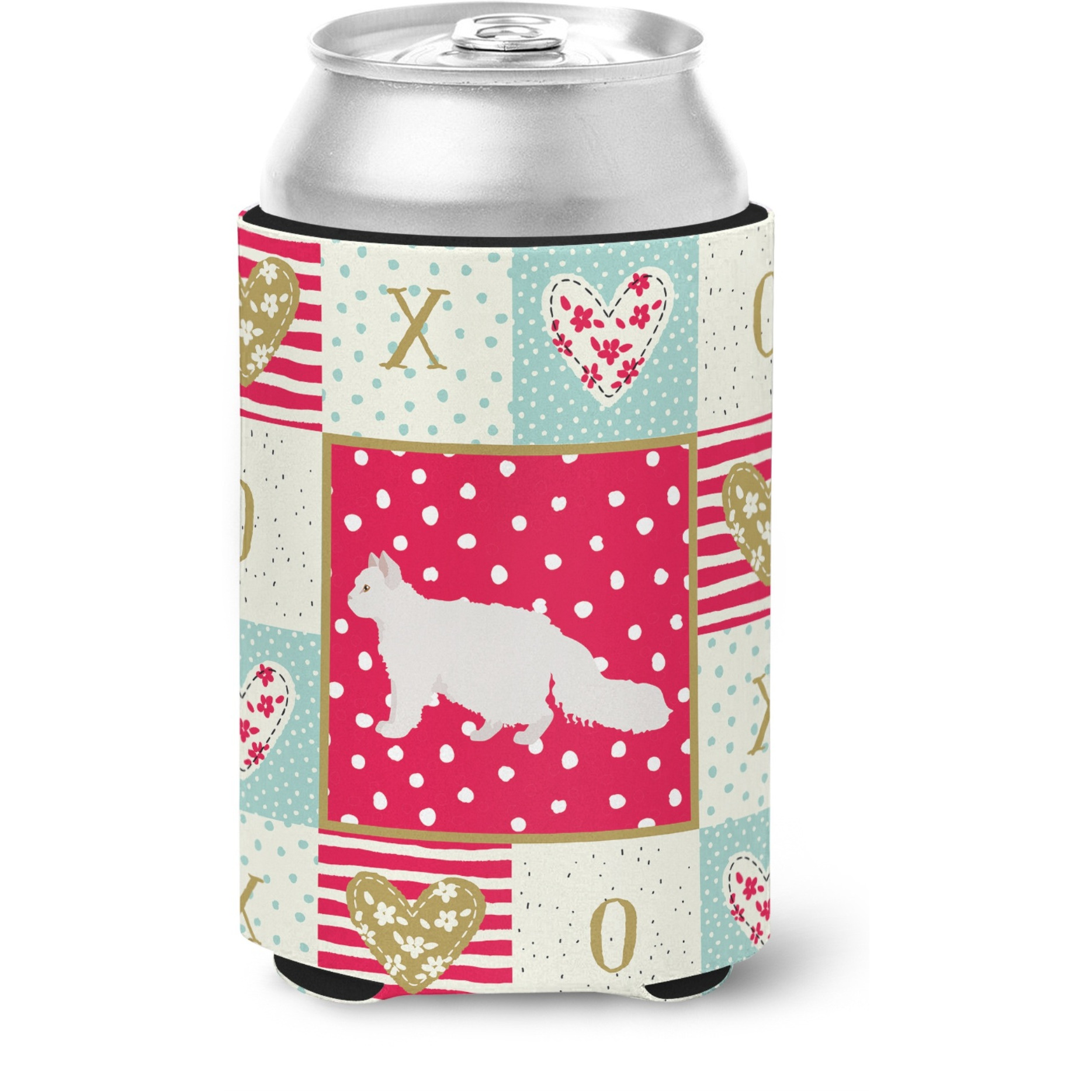 &quotCaroline's Treasures CK5663CC Oregon Rex 2 Cat Love Can or Bottle Hugger cold-beverage-koozies, Multicolor"