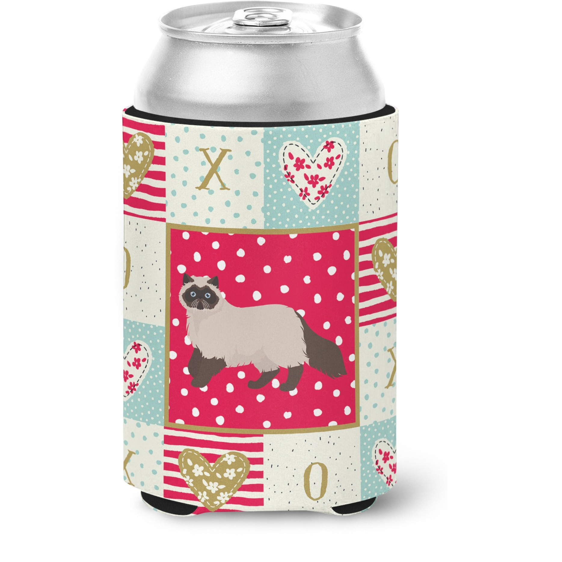 &quotCaroline's Treasures CK5587CC Colorpoint Persian Hymalayan Cat Love Can Hugger cold-beverage-koozies, Multicolor"