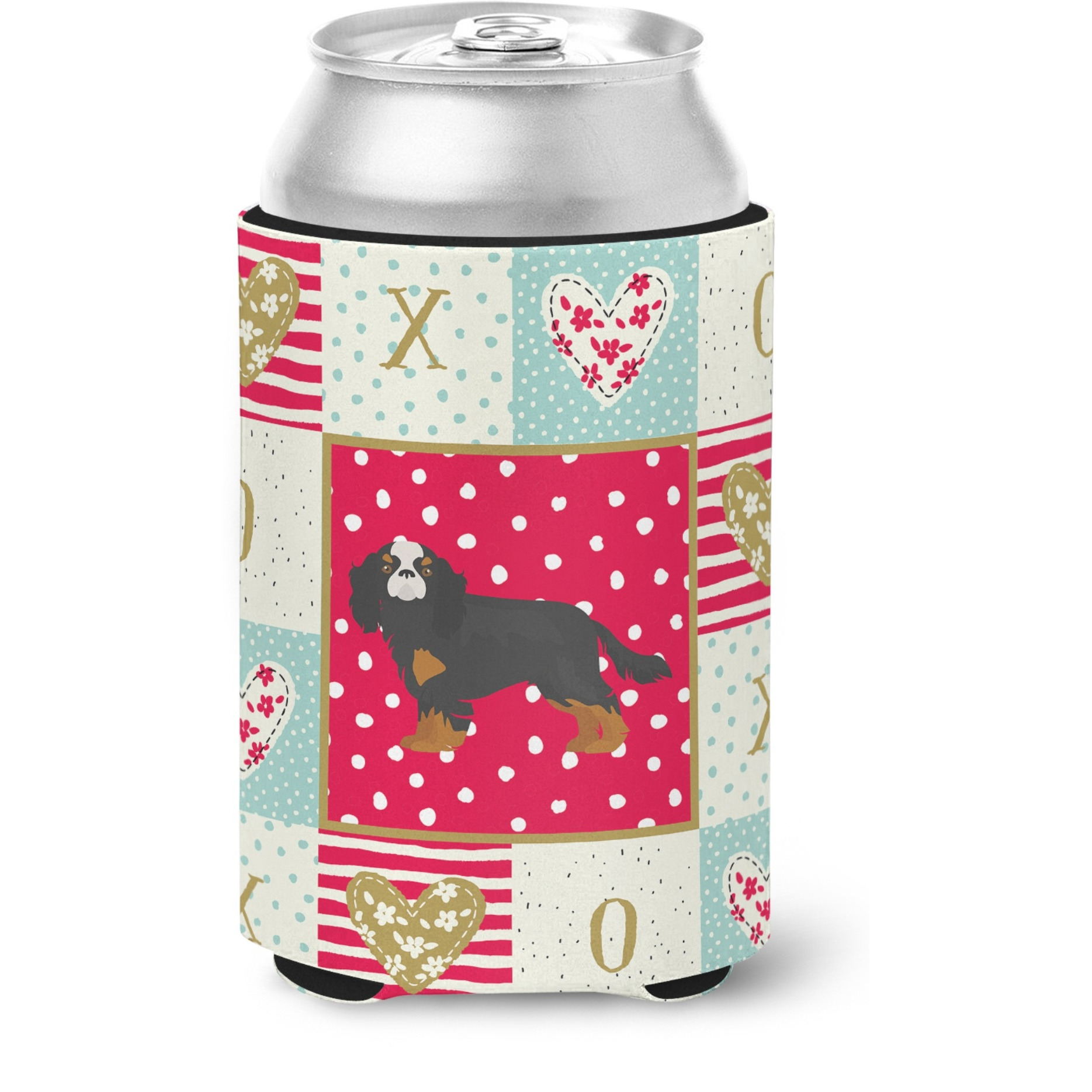 &quotCaroline's Treasures CK5853CC Cavalier King Charles Spaniel 2 Love Can Hugger cold-beverage-koozies, Multicolor"