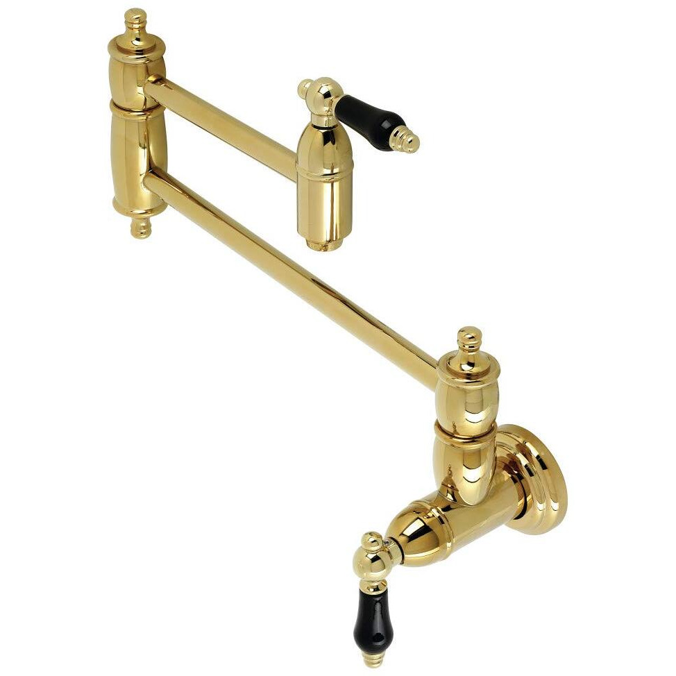 Kingston Brass KS3102PKL Duchess Wall Mount Pot Filler, Polished Brass