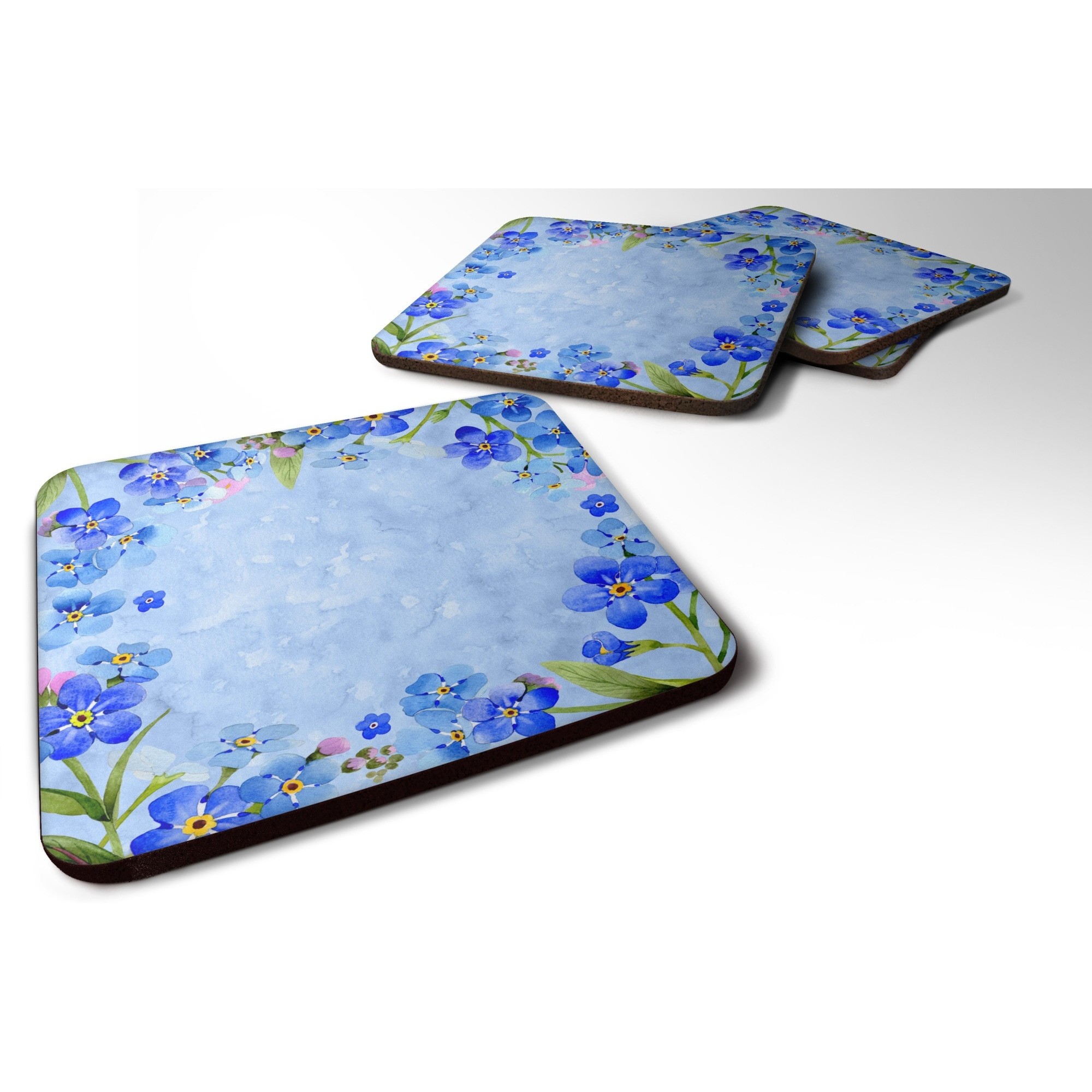 &quotCaroline's Treasures CK1703FC Myosotis Flowers Foam Set of 4 coasters, Multicolor"