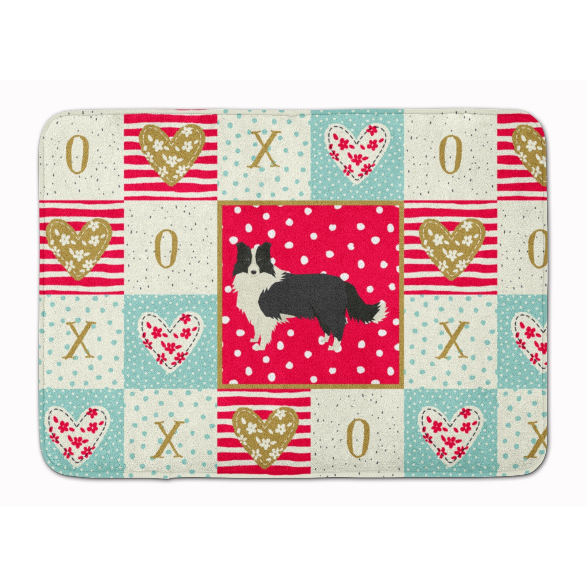 &quotCaroline's Treasures Border Collie Love Machine Washable Memory Foam Mat doormats, Multicolor"