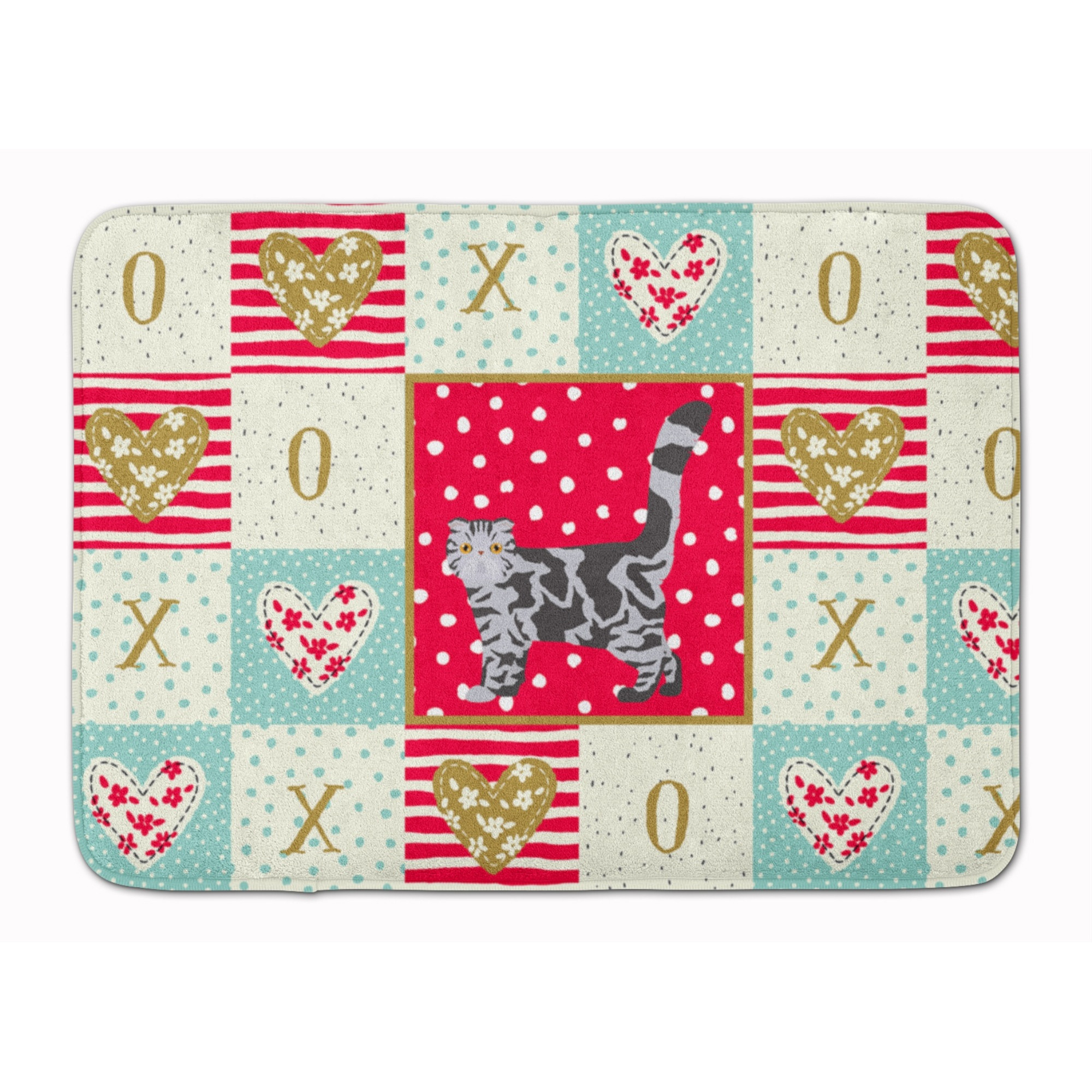 &quotCaroline's Treasures Foldex Exotic Fold 1 Cat Love Machine Washable Memory Foam Mat doormats, Multicolor"