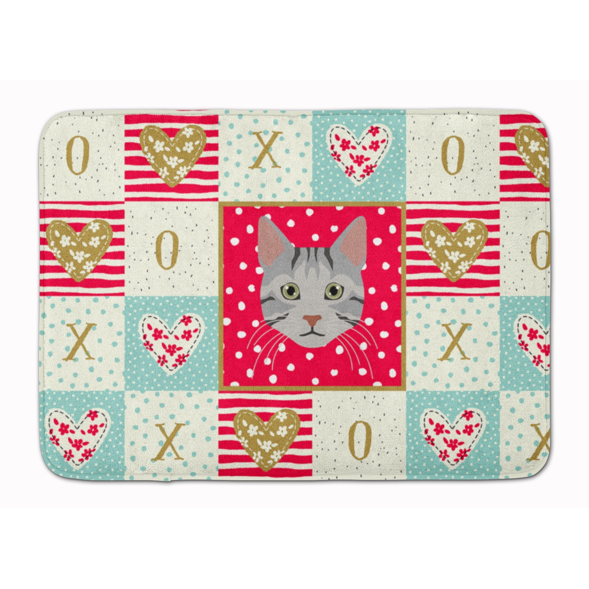 &quotCaroline's Treasures Egyptian Mau Cat Love Machine Washable Memory Foam Mat doormats, Multicolor"