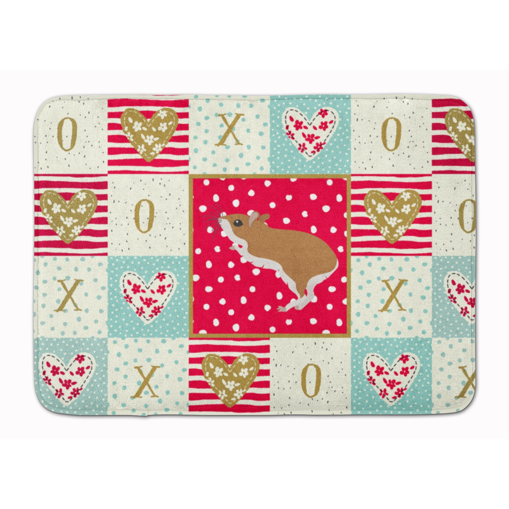 &quotCaroline's Treasures White Legged Hamster Love Machine Washable Memory Foam Mat doormats, Multicolor"