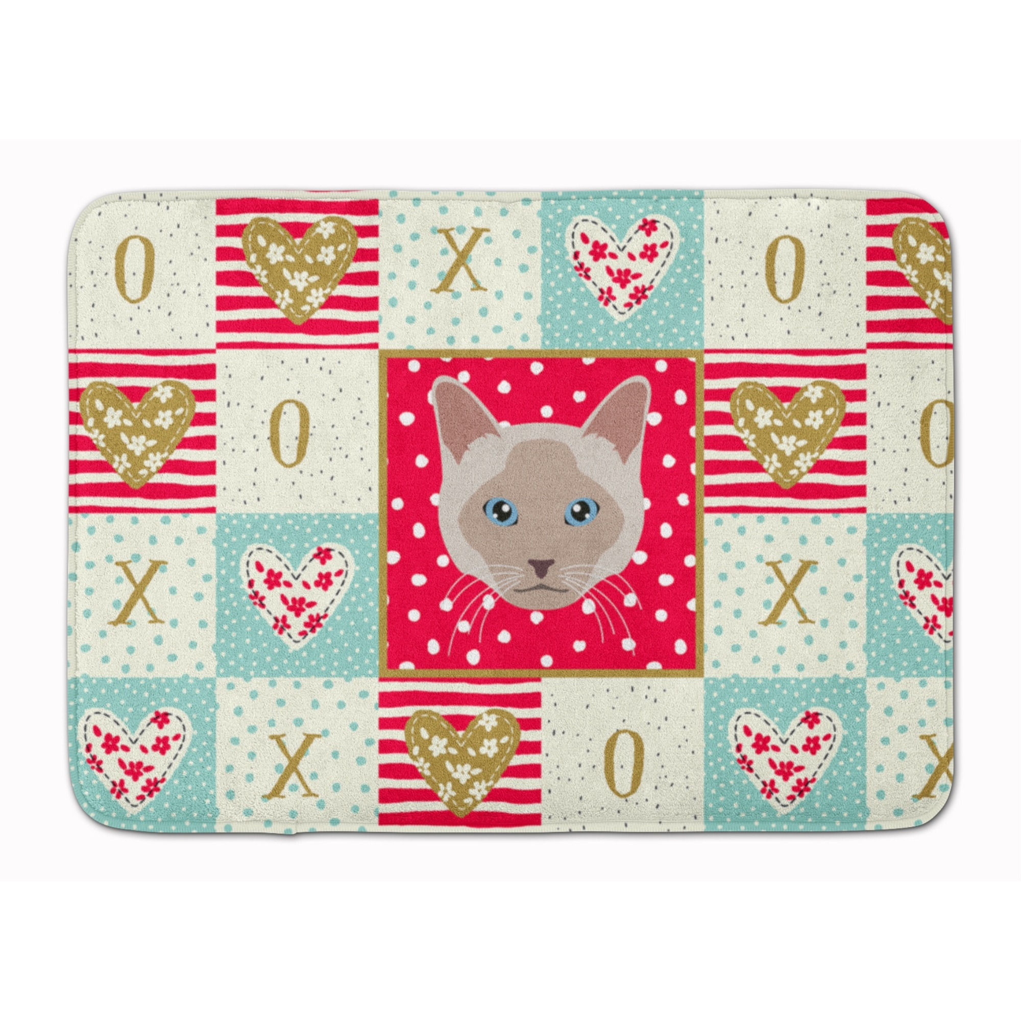 &quotCaroline's Treasures Thai lilac Cat Love Machine Washable Memory Foam Mat doormats, Multicolor"