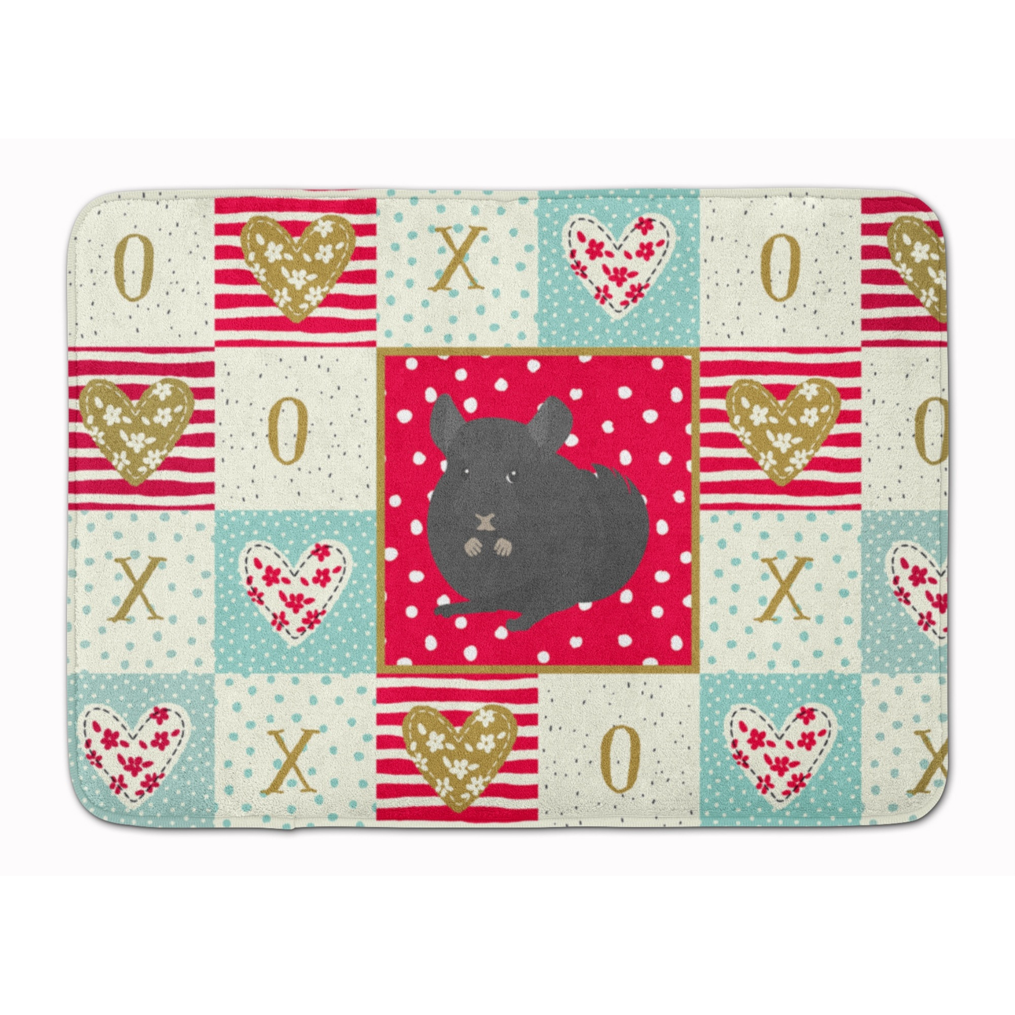 &quotCaroline's Treasures Charcoal Chinchilla Love Machine Washable Memory Foam Mat doormats, Multicolor"