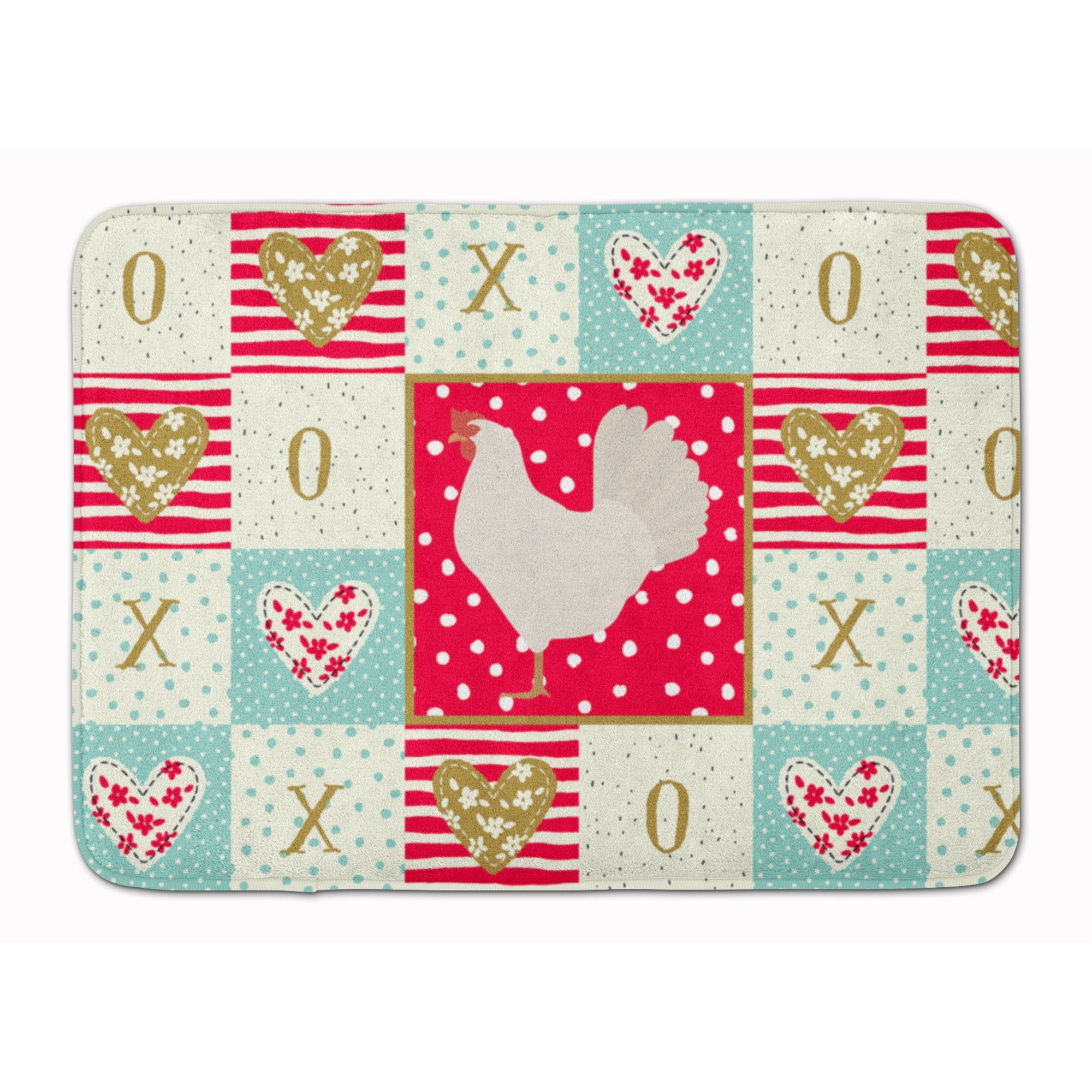 &quotCaroline's Treasures Leghorn Chicken Love Machine Washable Memory Foam Mat doormats, Multicolor"
