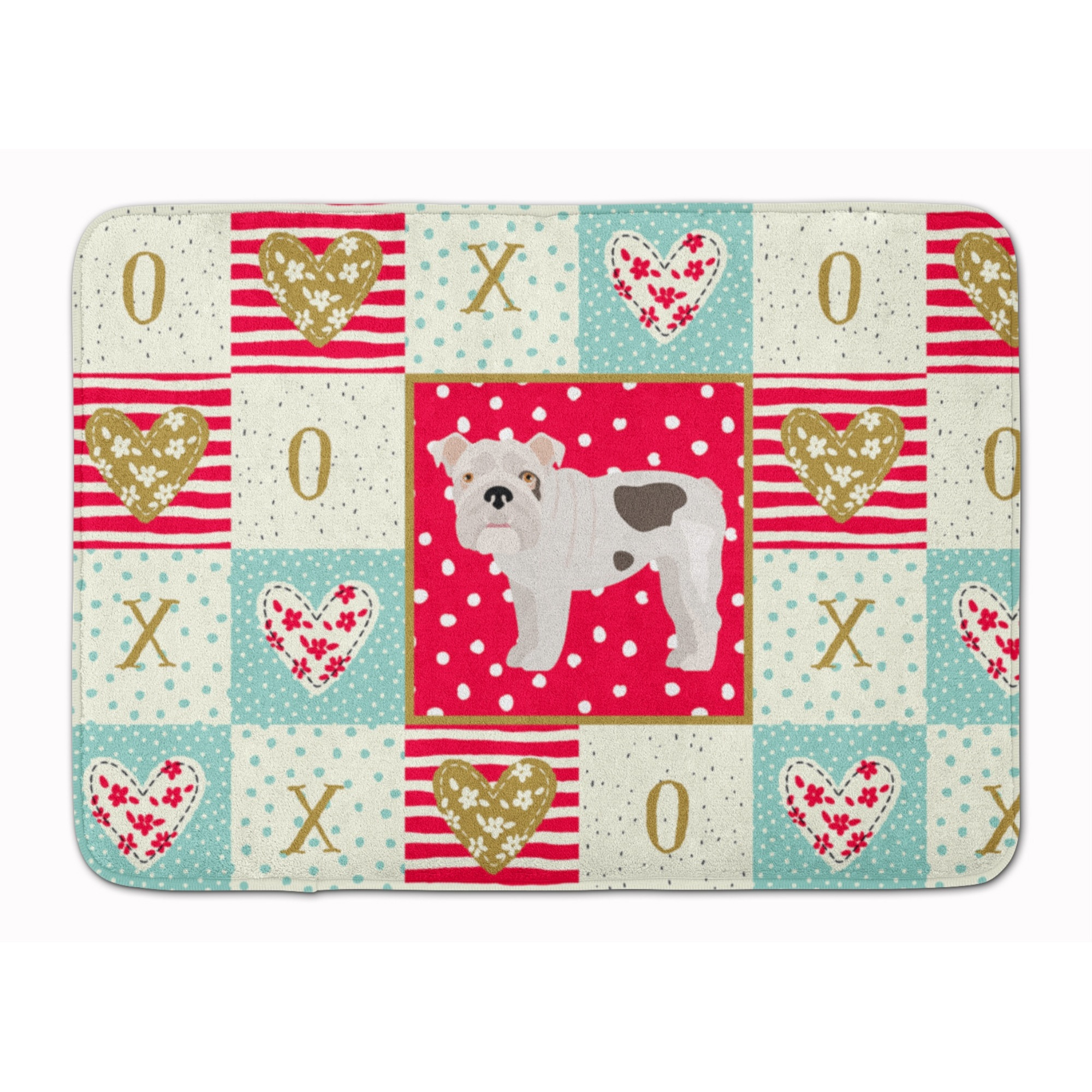 &quotCaroline's Treasures English Bulldog 2 Love Machine Washable Memory Foam Mat doormats, Multicolor"
