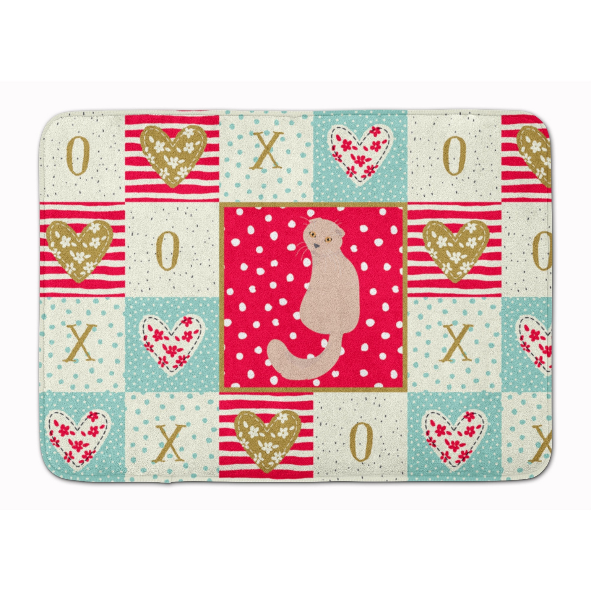 &quotCaroline's Treasures Scottish Fold Cat Love Machine Washable Memory Foam Mat doormats, Multicolor"