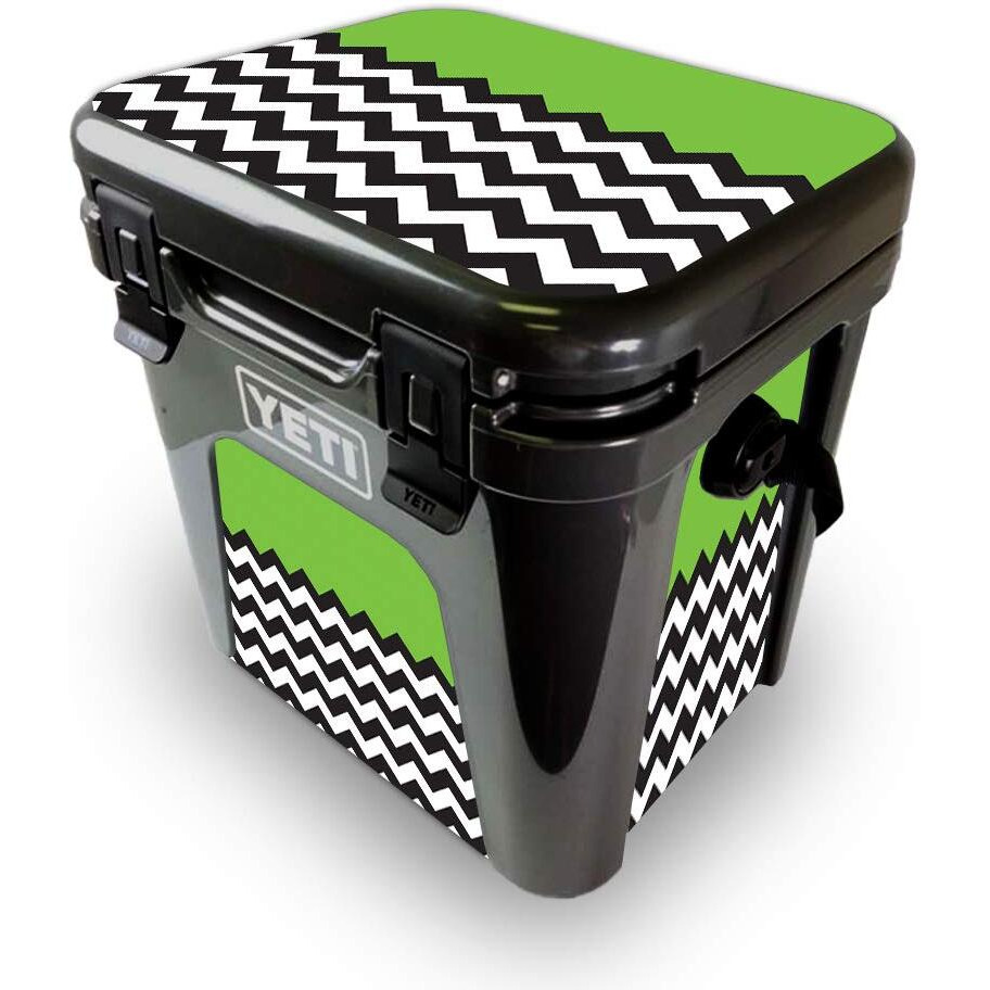 MightySkins YEROAD24-Lime chevron Skin for Yeti Roadie 24 Hard cooler - Lime chevron
