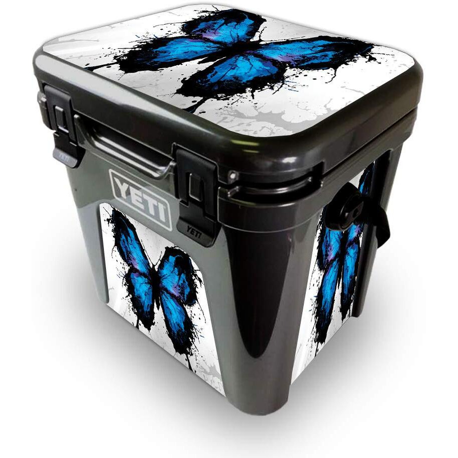 MightySkins YEROAD24-Butterfly Splash Skin for Yeti Roadie 24 Hard cooler - Butterfly Splash