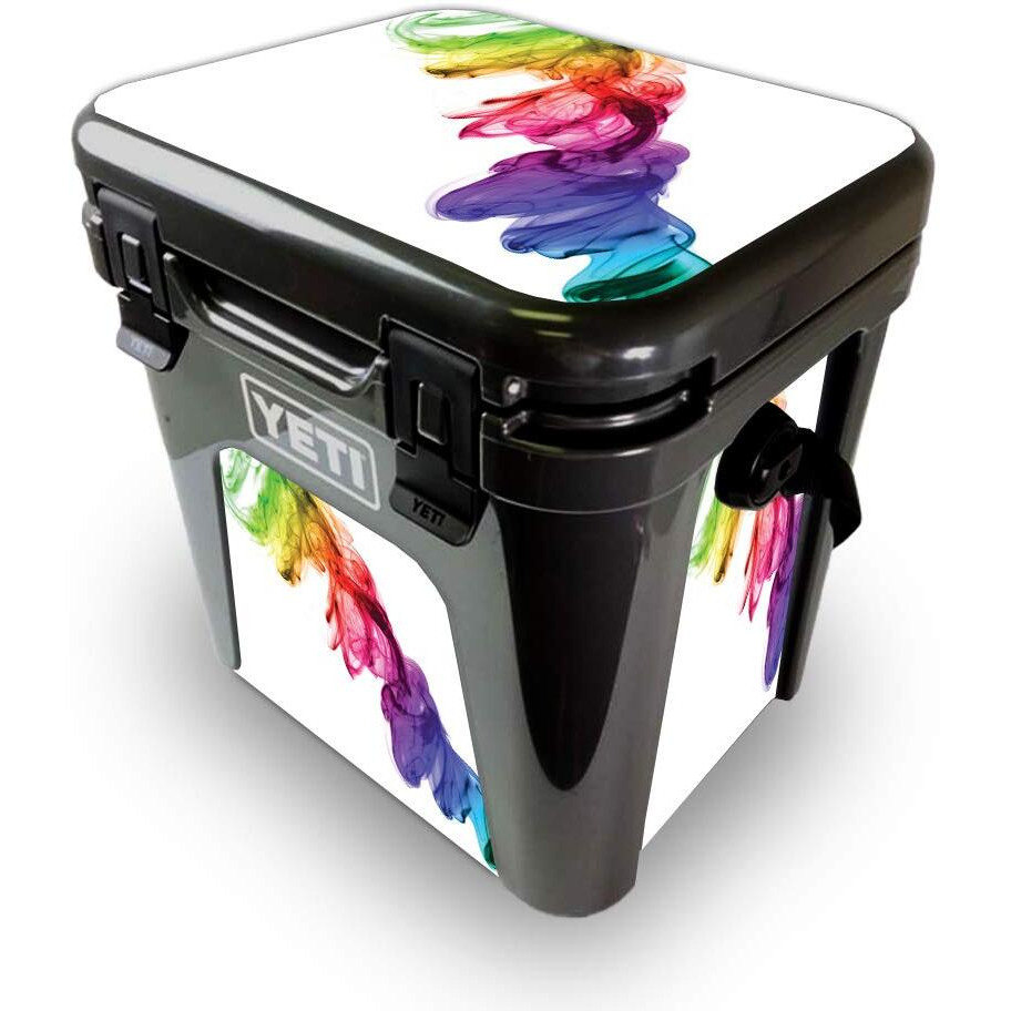 MightySkins YEROAD24-Rainbow Smoke Skin for Yeti Roadie 24 Hard cooler - Rainbow Smoke