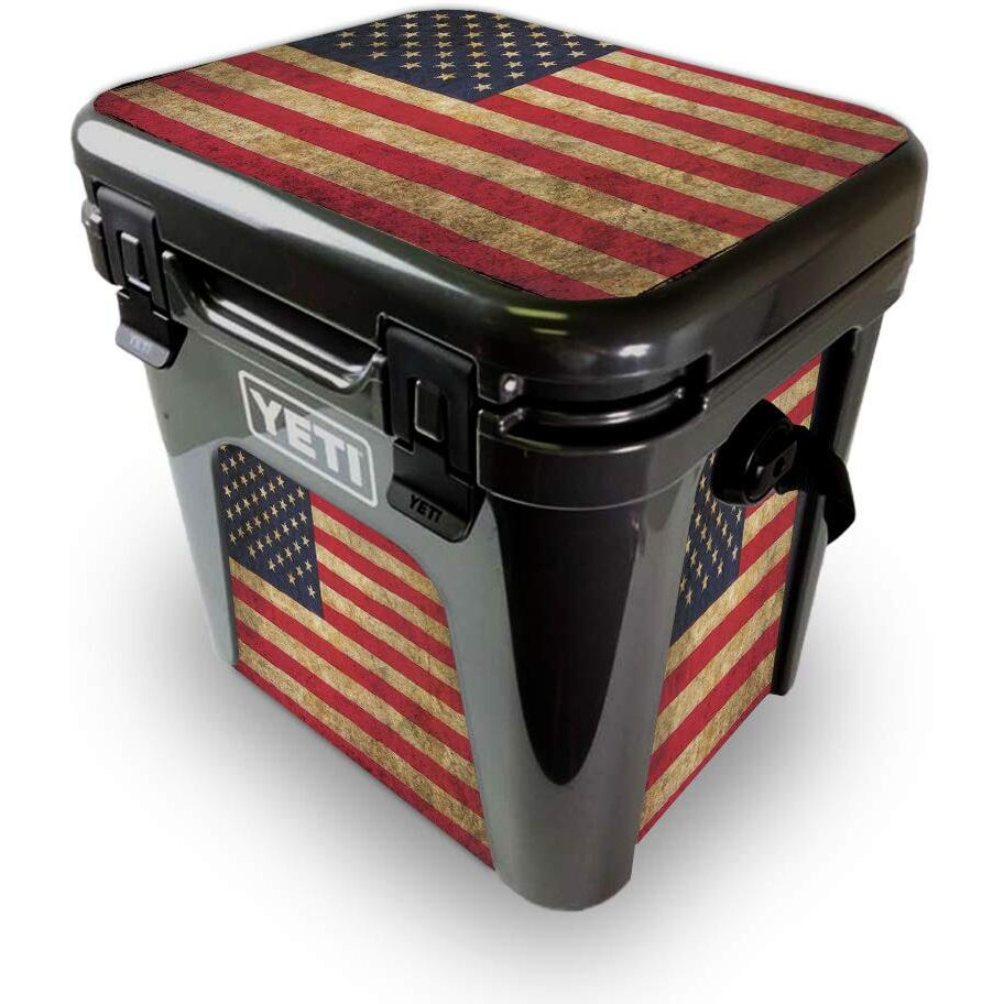 MightySkins YEROAD24-Vintage Flag Skin for Yeti Roadie 24 Hard cooler - Vintage Flag