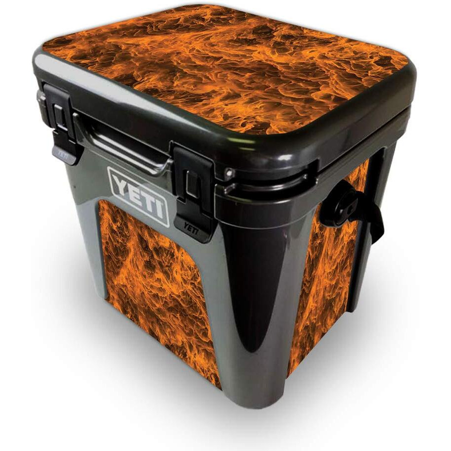 MightySkins YEROAD24-Burning Up Skin for Yeti Roadie 24 Hard cooler - Burning Up