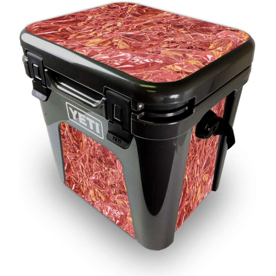 MightySkins YEROAD24-Rosy Foil Skin for Yeti Roadie 24 Hard cooler - Rosy Foil
